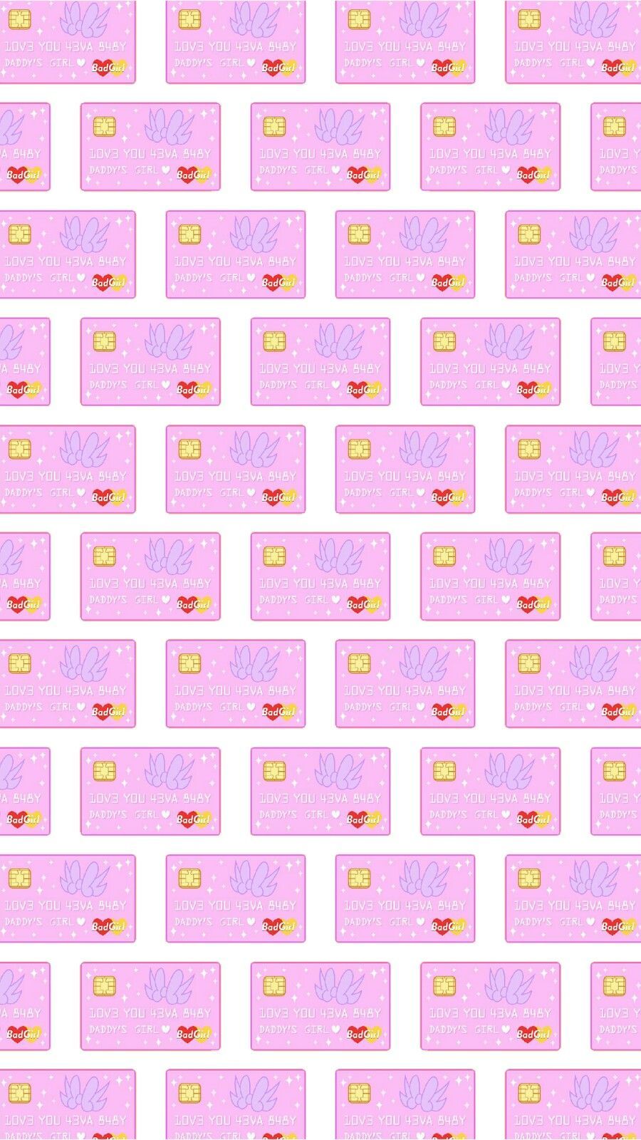 Pattern rosa carte con emoji, 900x1600 Verticale, Mobile