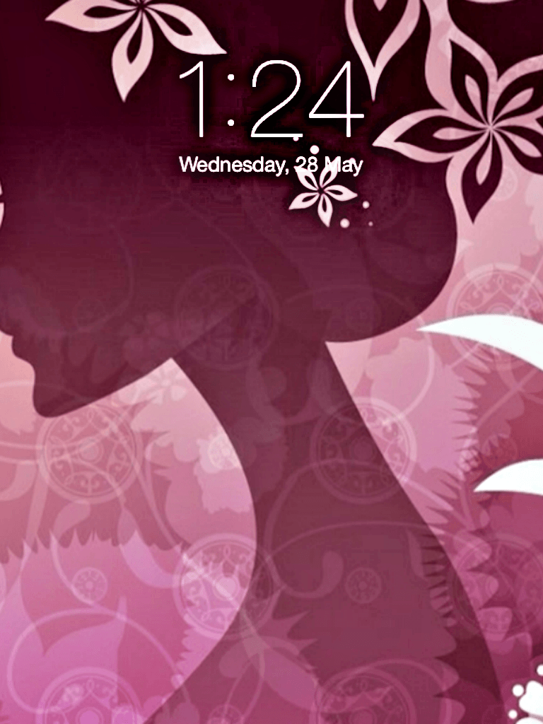 Silhouette donna fiori rosa, 768x1024 Full HD Verticale, iPhone