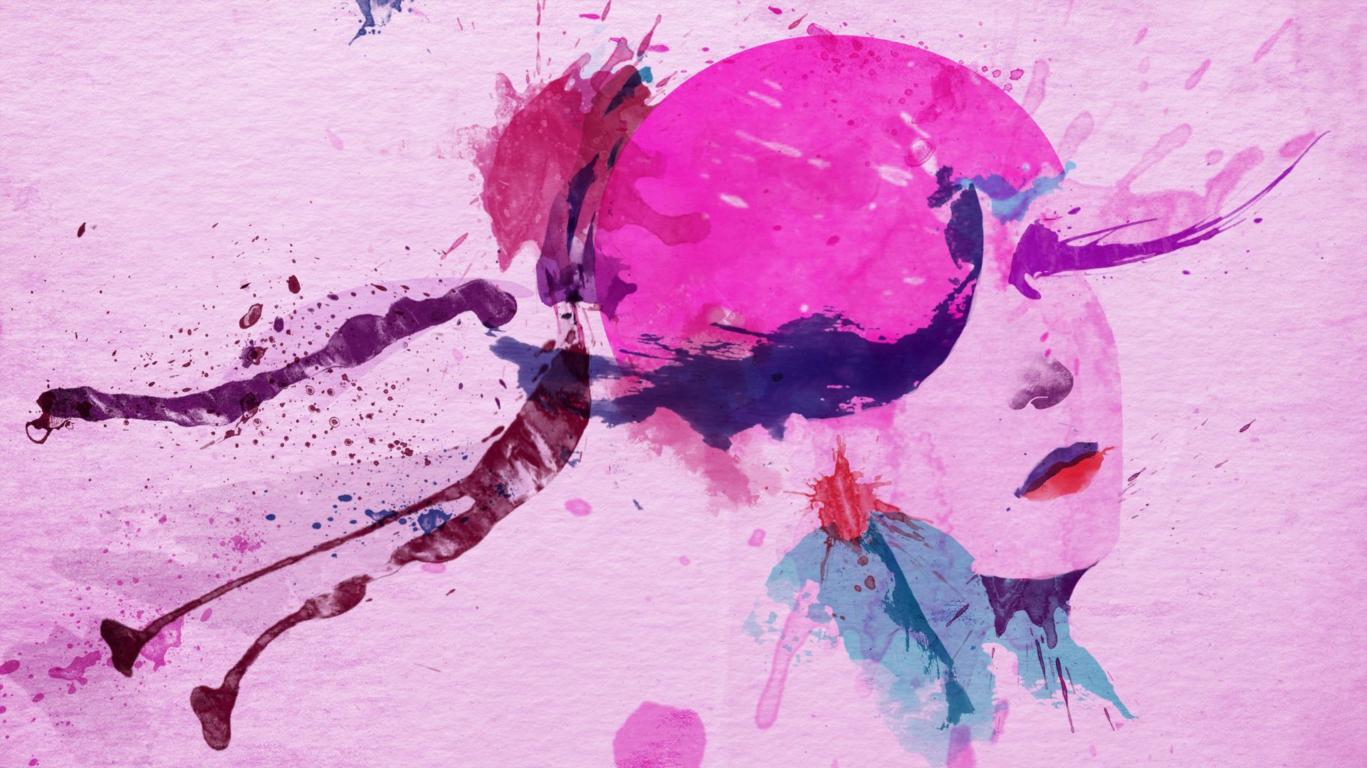Volto astratto acquerello rosa, 1920x1080 Full HD 1080p, PC Desktop
