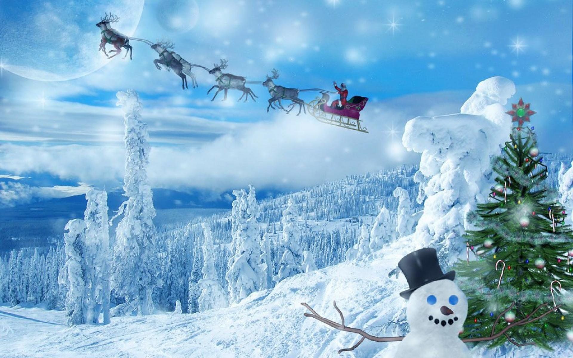Slitta di Babbo Natale con renne, 1920x1200 Full HD+, PC