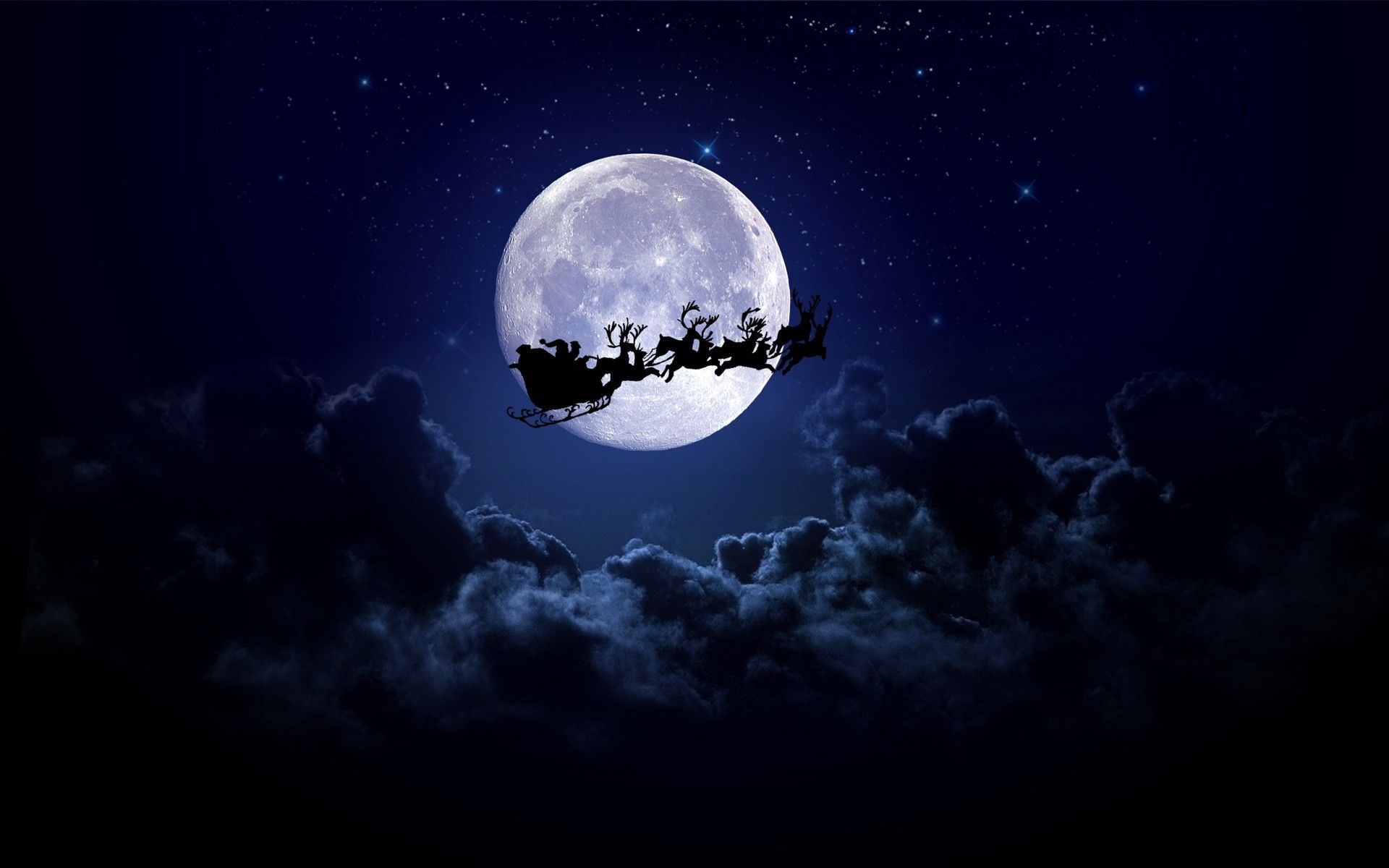 Slitta di Babbo Natale sulla luna, 1920x1200 WUXGA, Laptop