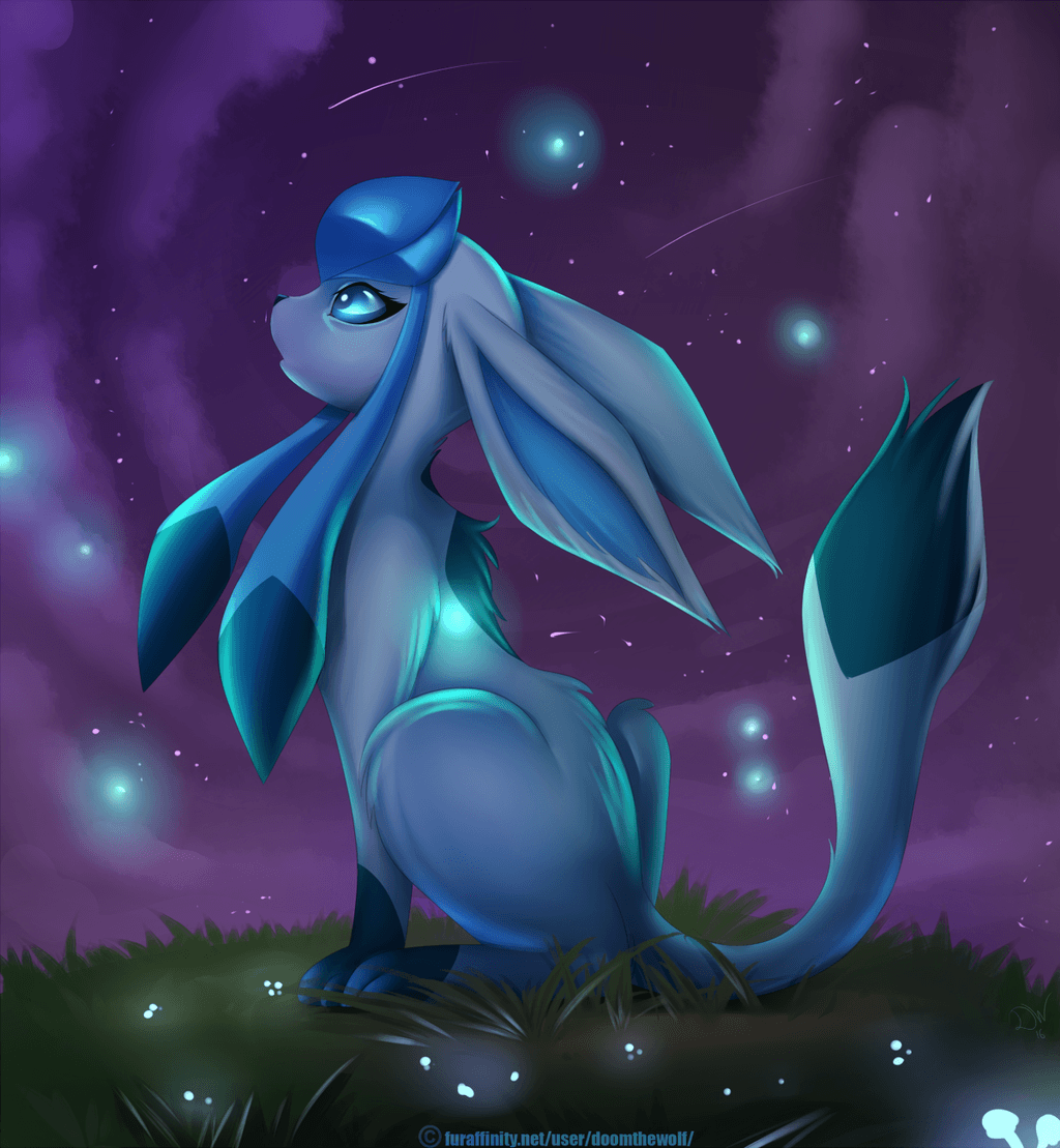 Glaceon Pokémon notte stellata, 1024x1109 Verticale, Telefono