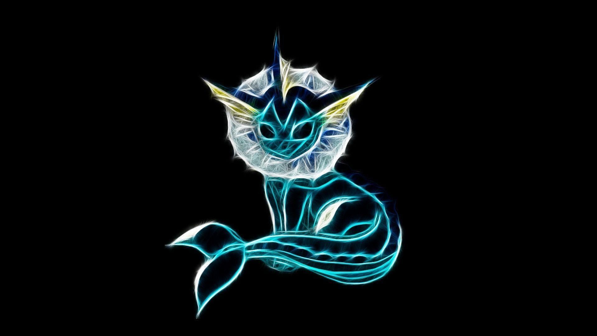 Vaporeon luminoso su nero, 1920x1200 WUXGA, PC