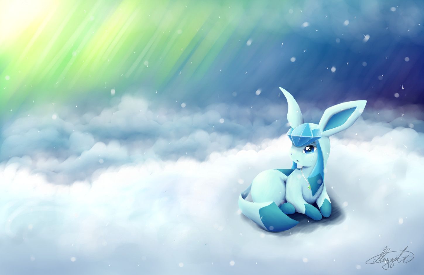 Glaceon Pokemon tra le nuvole, 1449x939 720p, MacBook Air