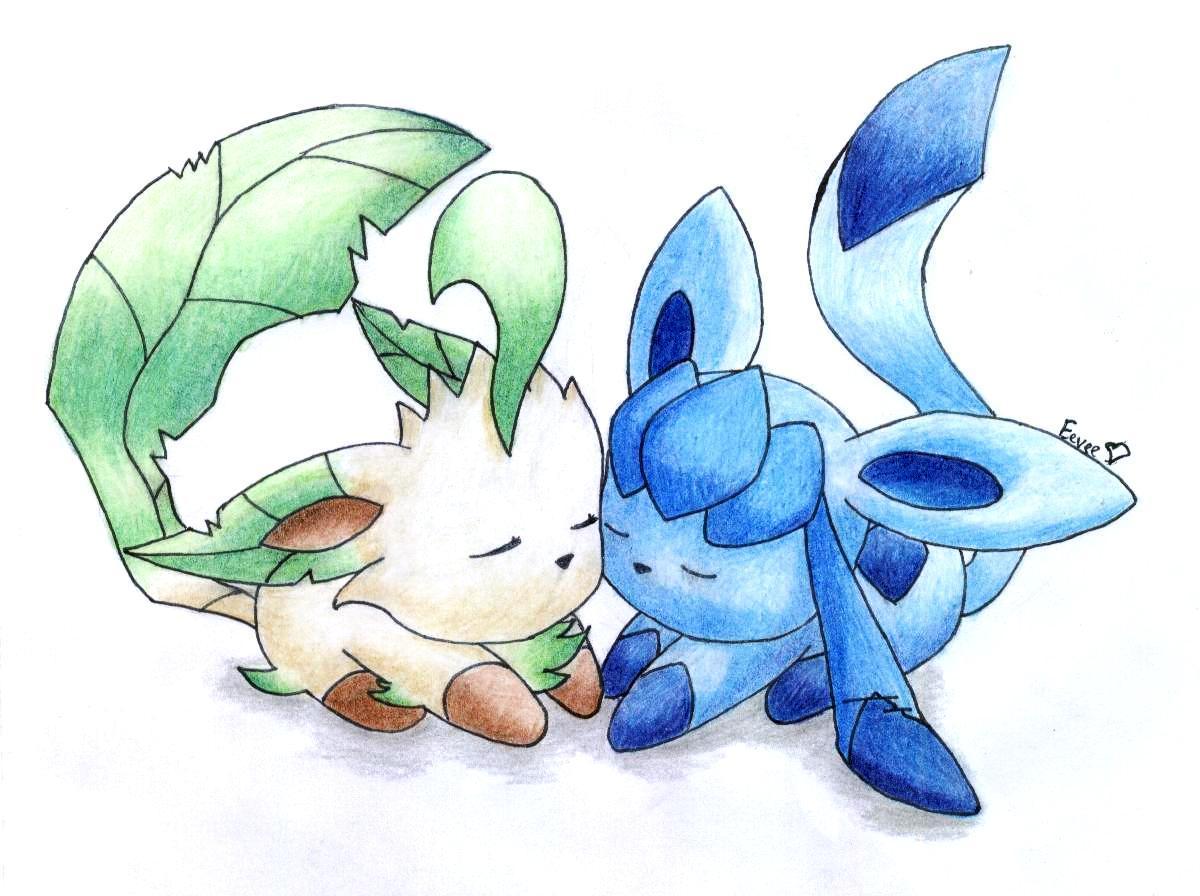Glaceon Pokemon sfondo blu, 1920x1080 Full HD, Desktop