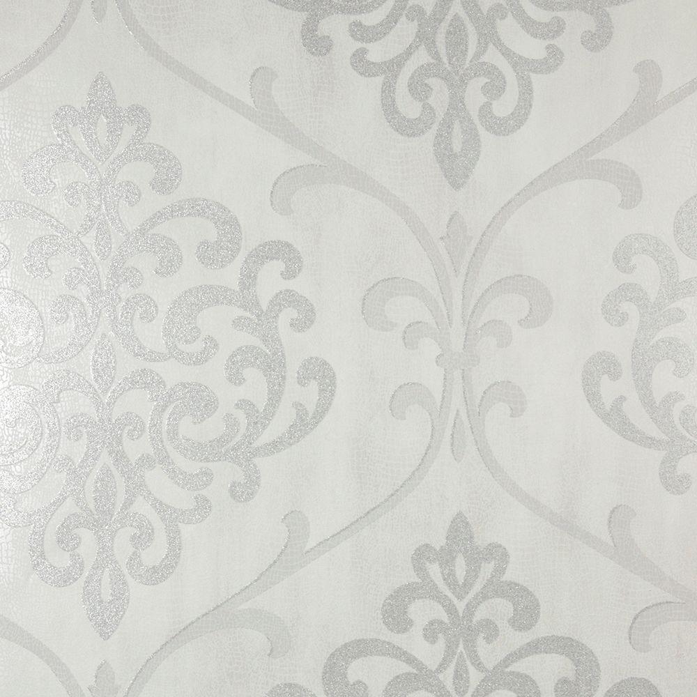 Damasco argento glitter bianco, 1000x1000 HD, Desktop
