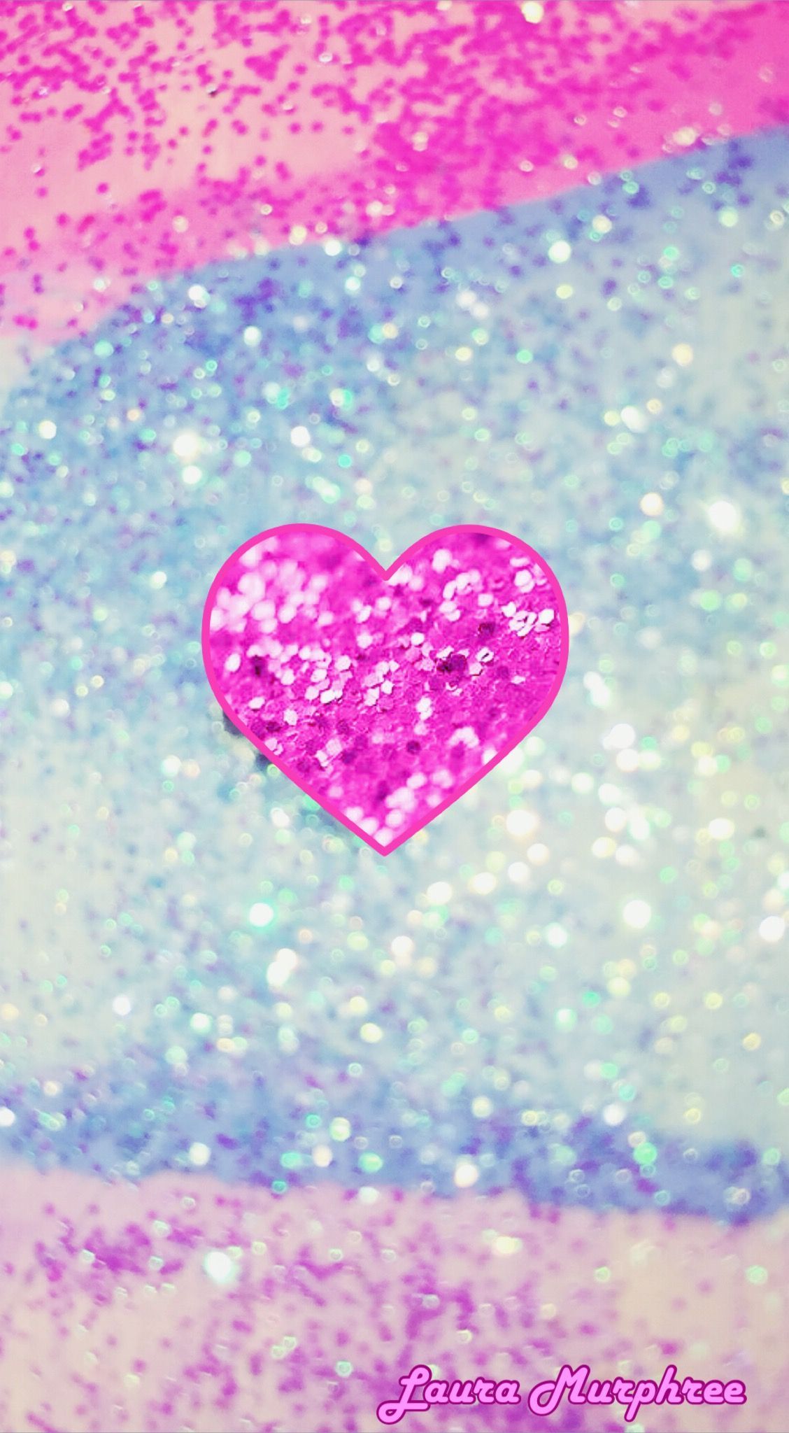 Cuore glitter rosa e blu, 1128x2048 Full HD Verticale, iPhone