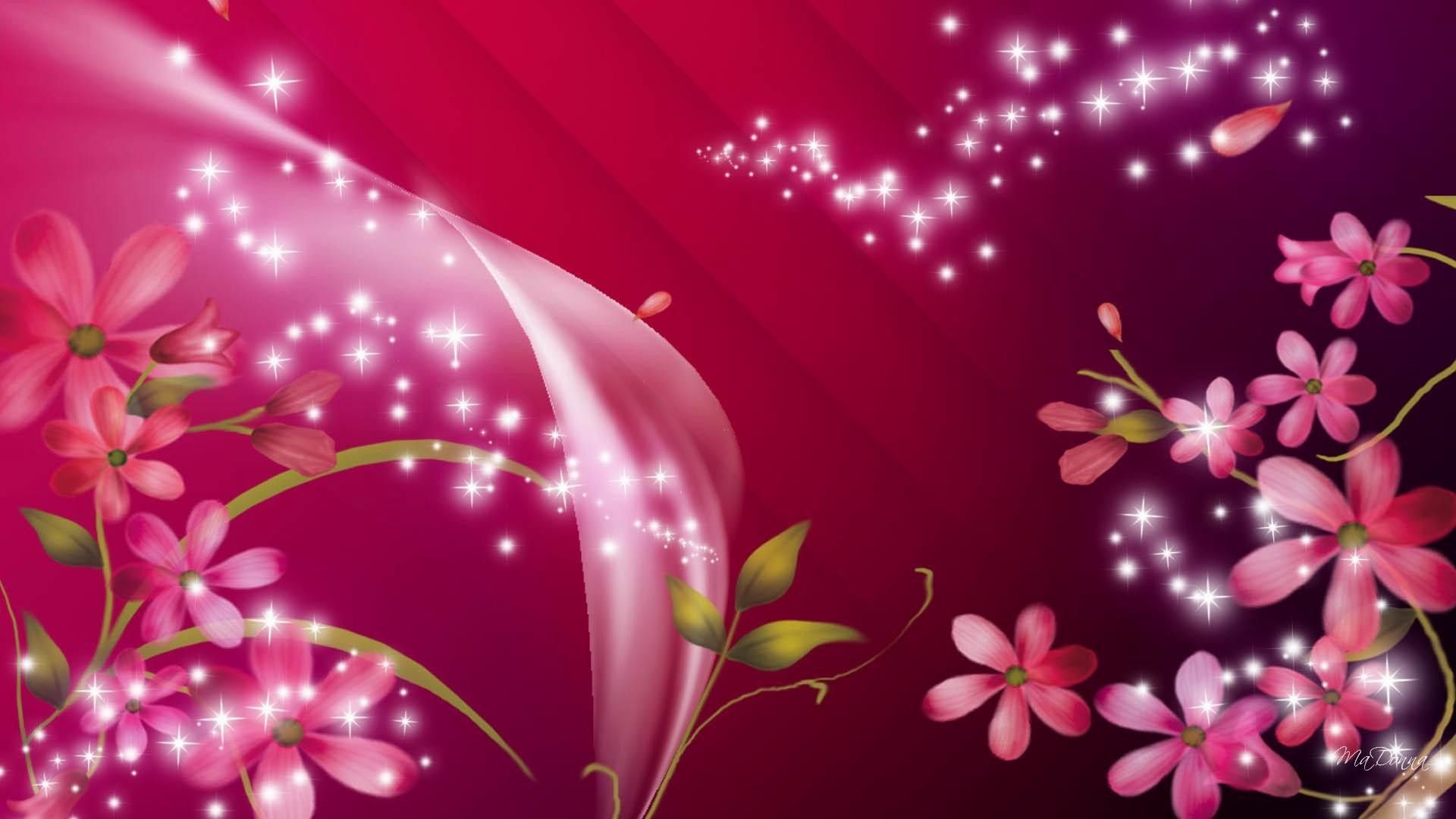Fiori rosa con scintillii, 1920x1080 Full HD, PC Desktop