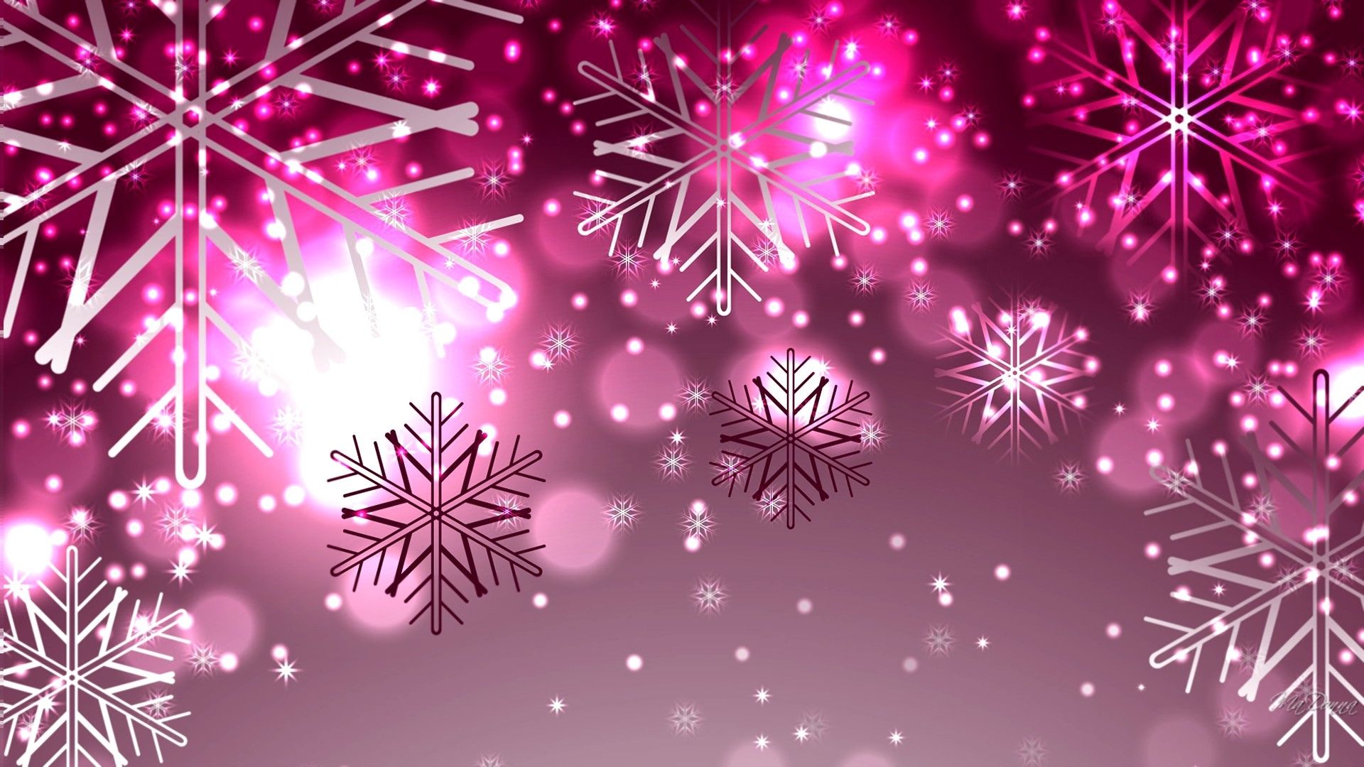 Fiocchi di neve glitter rosa, 1920x1080 1080p, Desktop