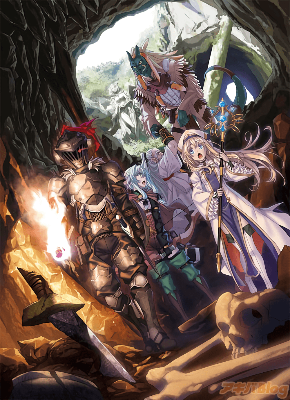 Goblin Slayer personaggi in caverna, 1000x1376 Verticale, Telefono