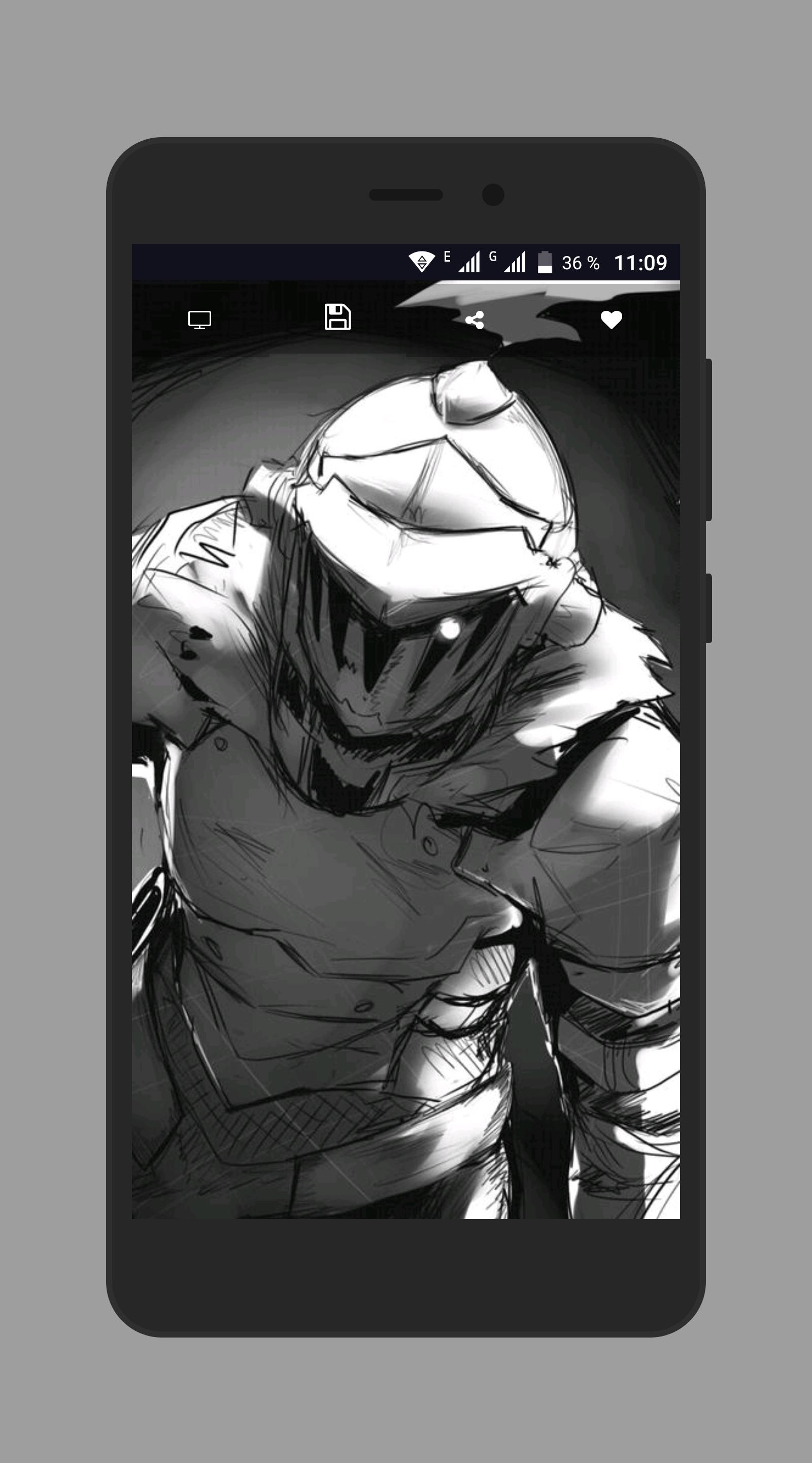 Goblin Slayer armatura bianco nero, 1600x2880 Verticale, Android