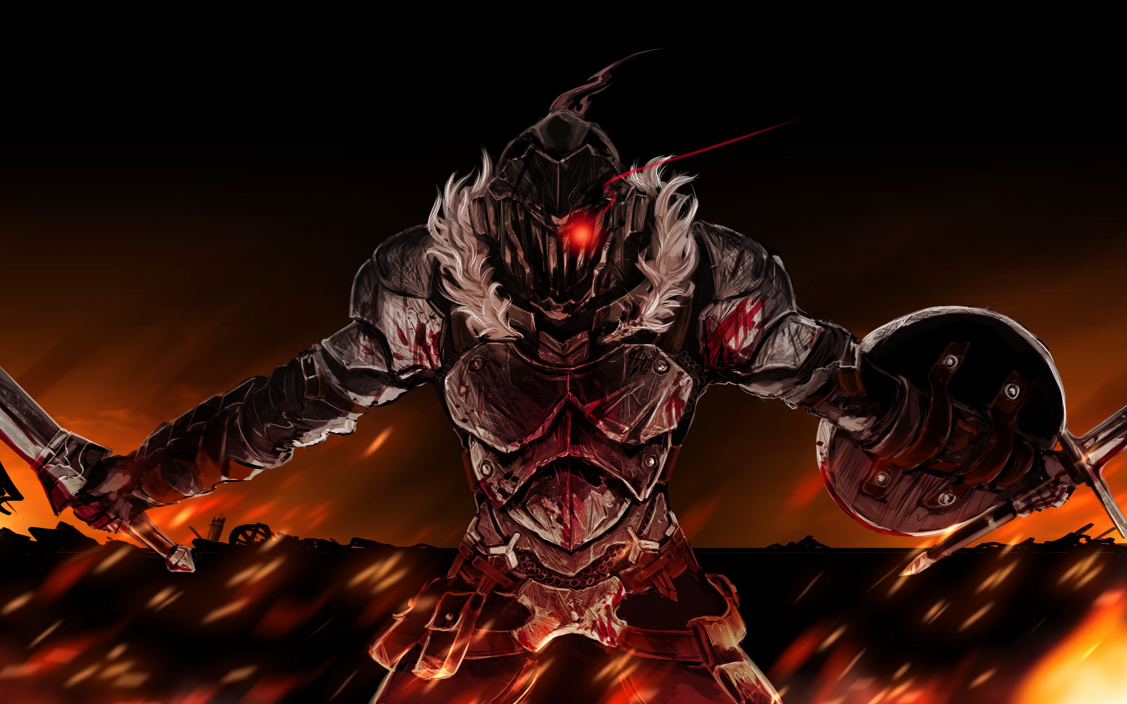 Goblin Slayer armatura occhi rossi, 3840x2400 4K Ultra HD, Monitor 4K