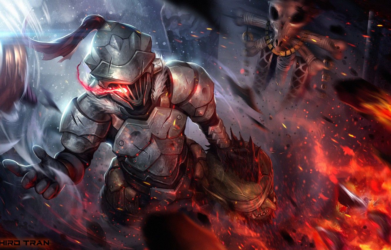 Goblin Slayer armatura, fuoco, 1332x850 720p, Laptop