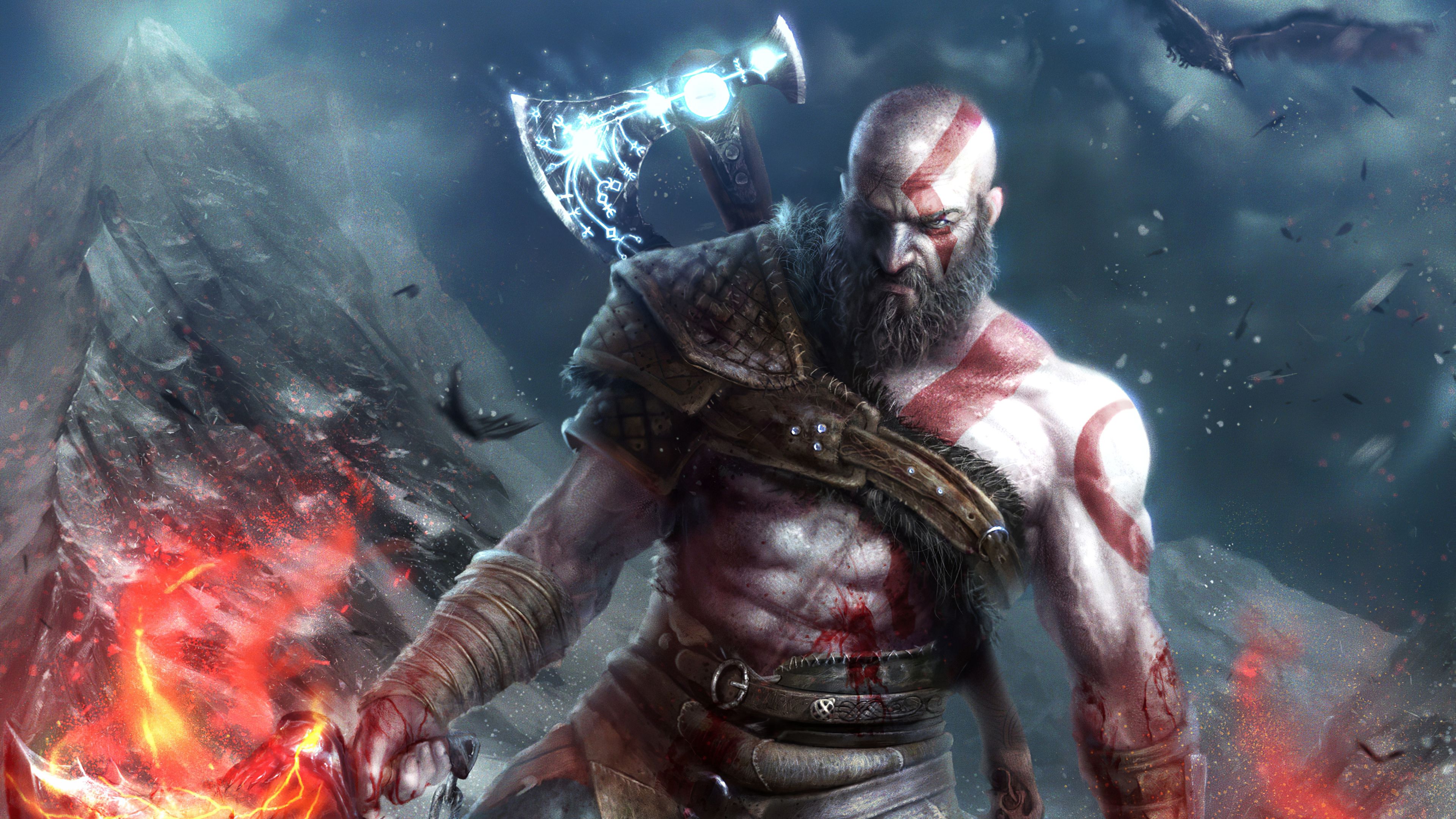 Kratos God of War guerriero, azione, 3840x2160 4K, Desktop 4K