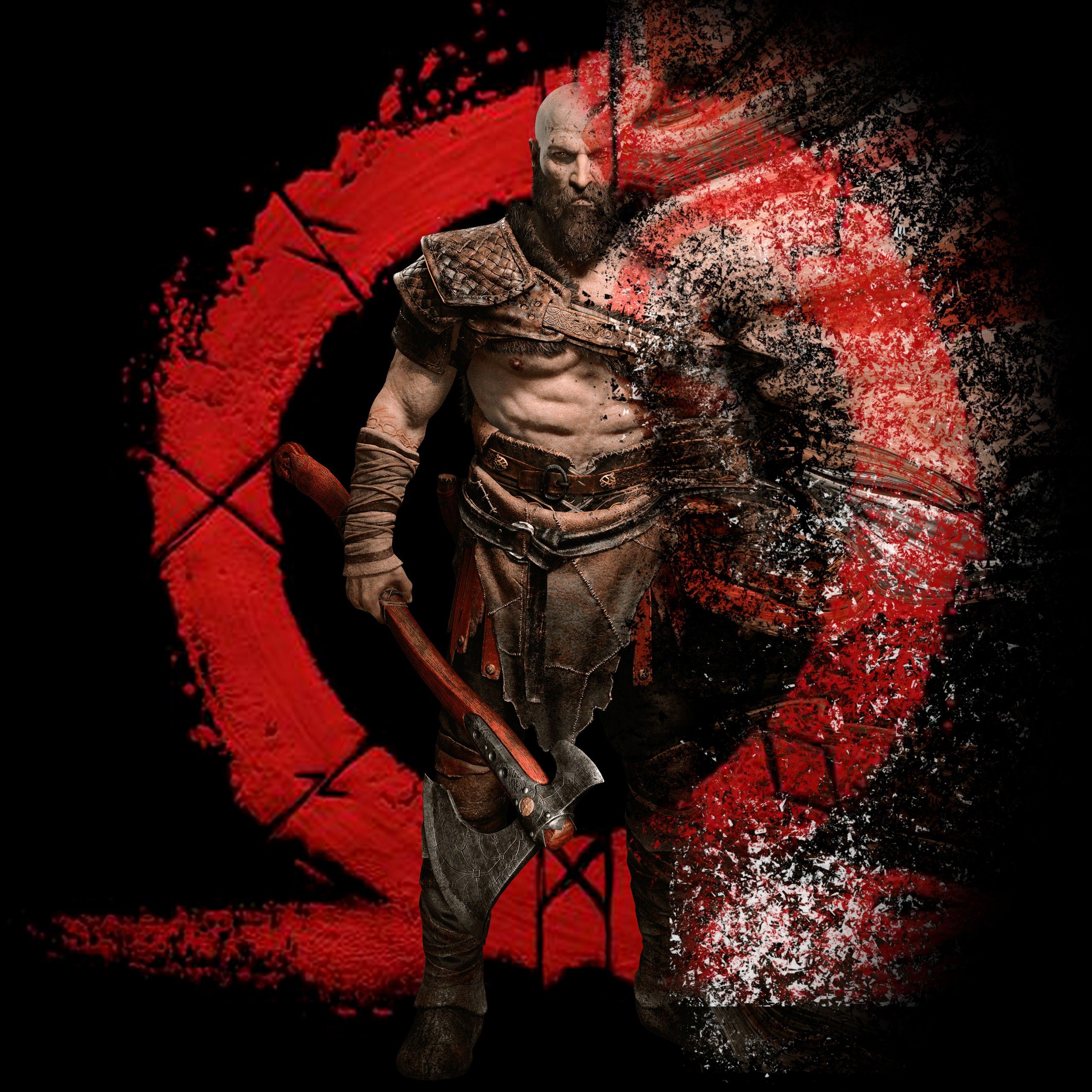 Kratos con ascia, God of War, 2560x2560 WQXGA, Monitor Gaming