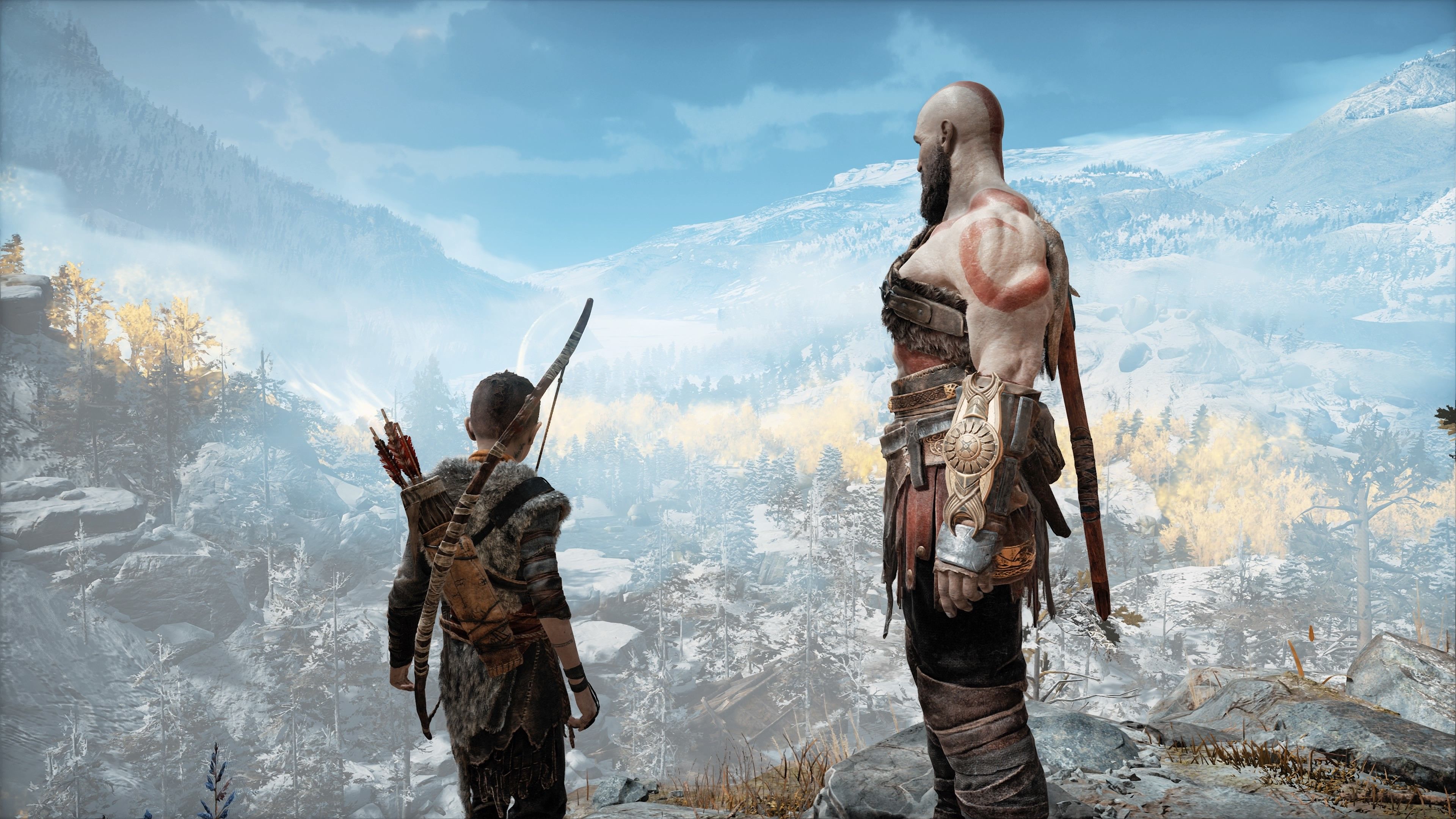 Kratos e Atreus, God of War, 3840x2160 UHD, PC 4K