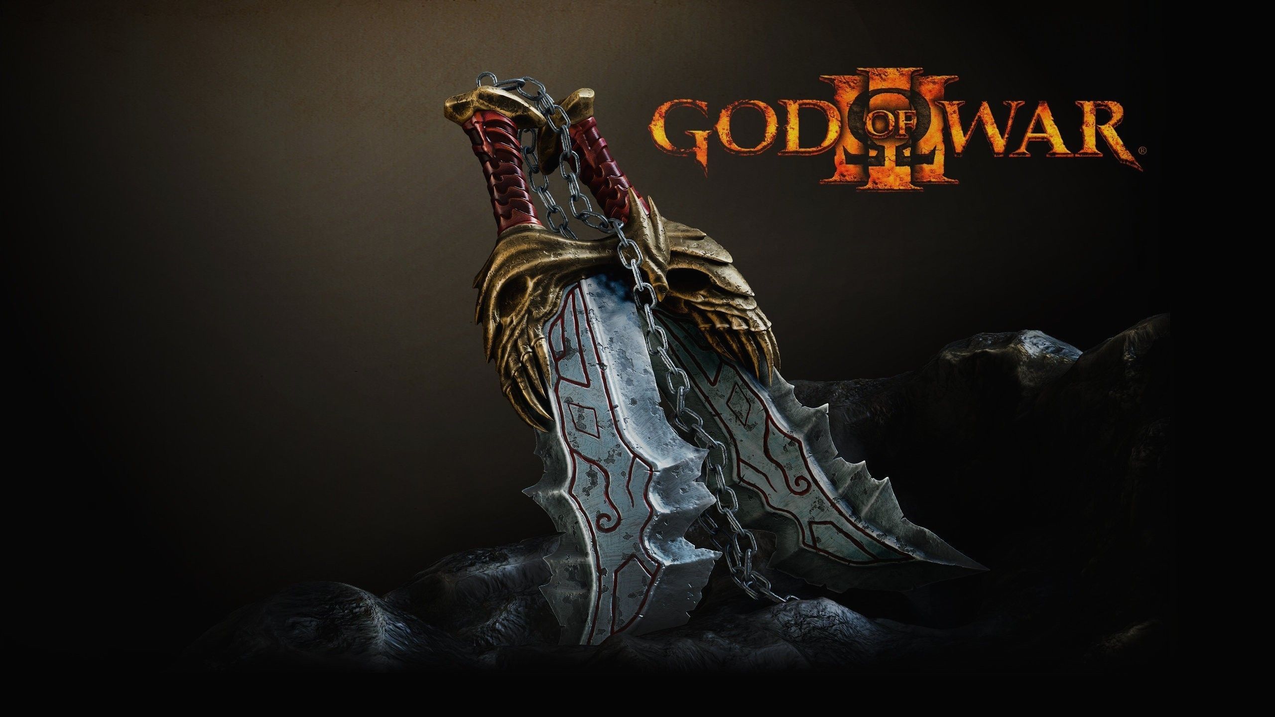 God of War 3 logo spade, Kratos, 2560x1440 1440p, Desktop