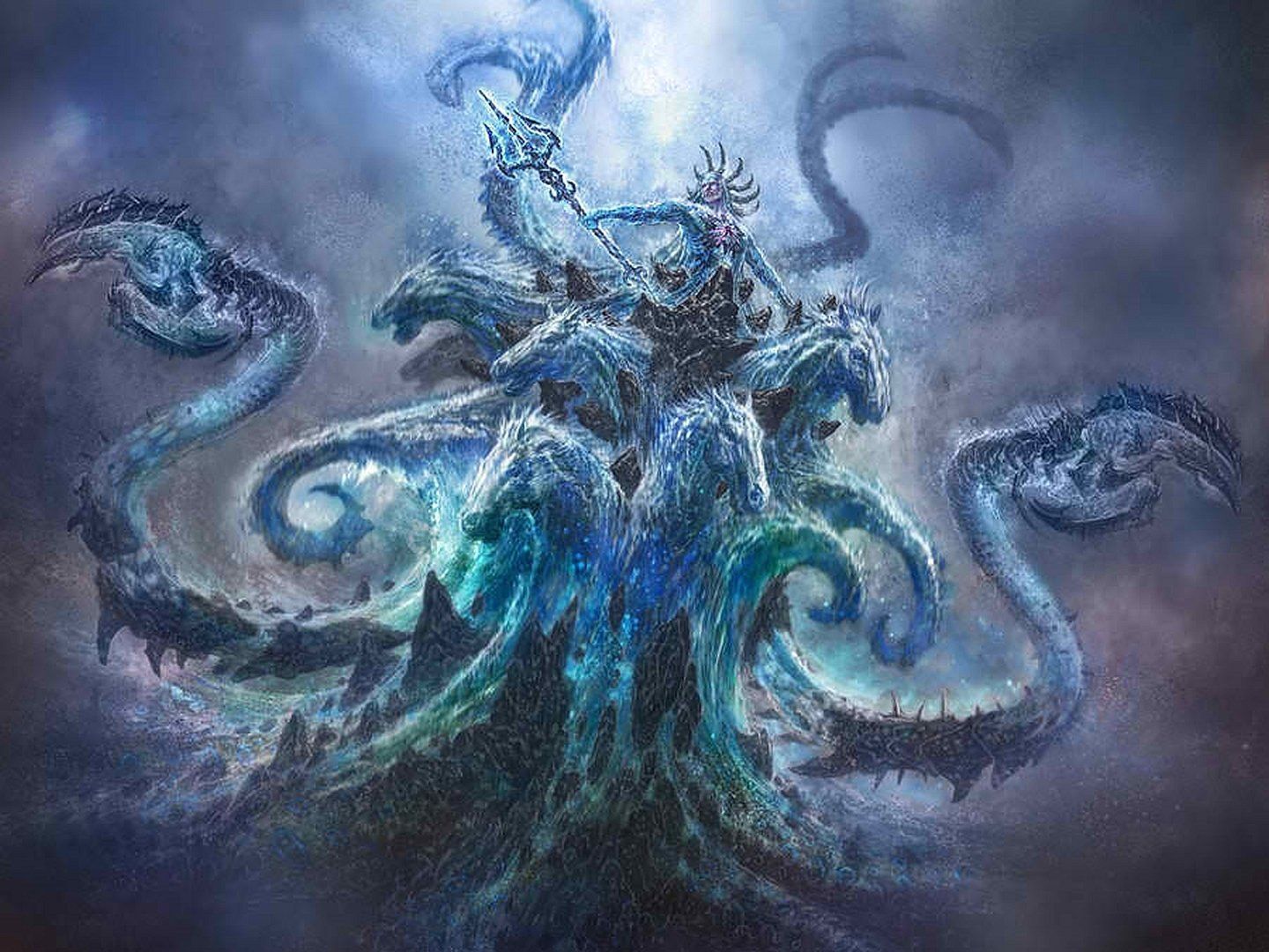 Poseidon con tentacoli, God of War, Kratos, 1440x1080 HD, Desktop