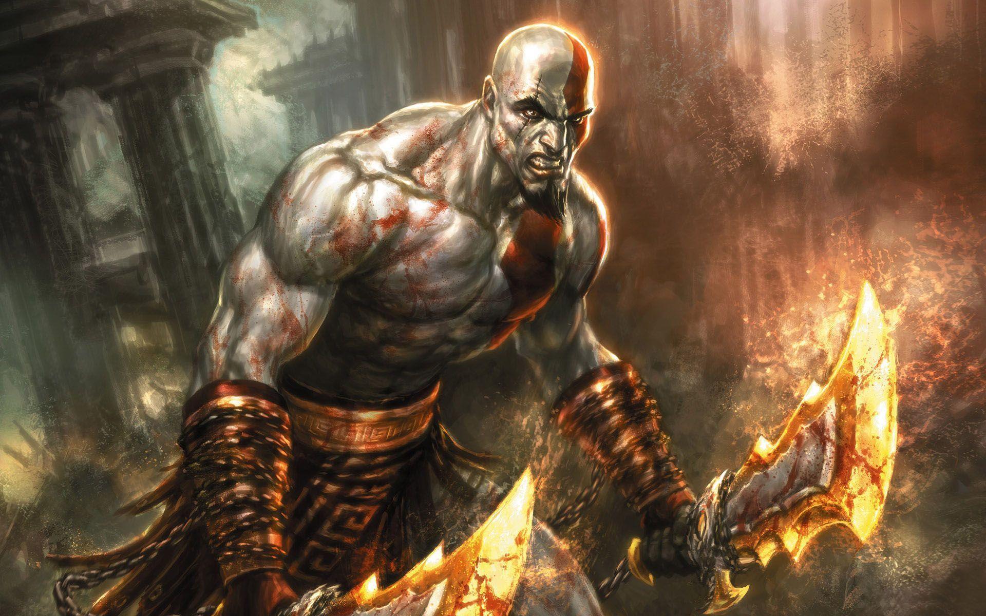 Kratos con lame fiammeggianti, 1920x1200 Full HD+ WUXGA, Laptop