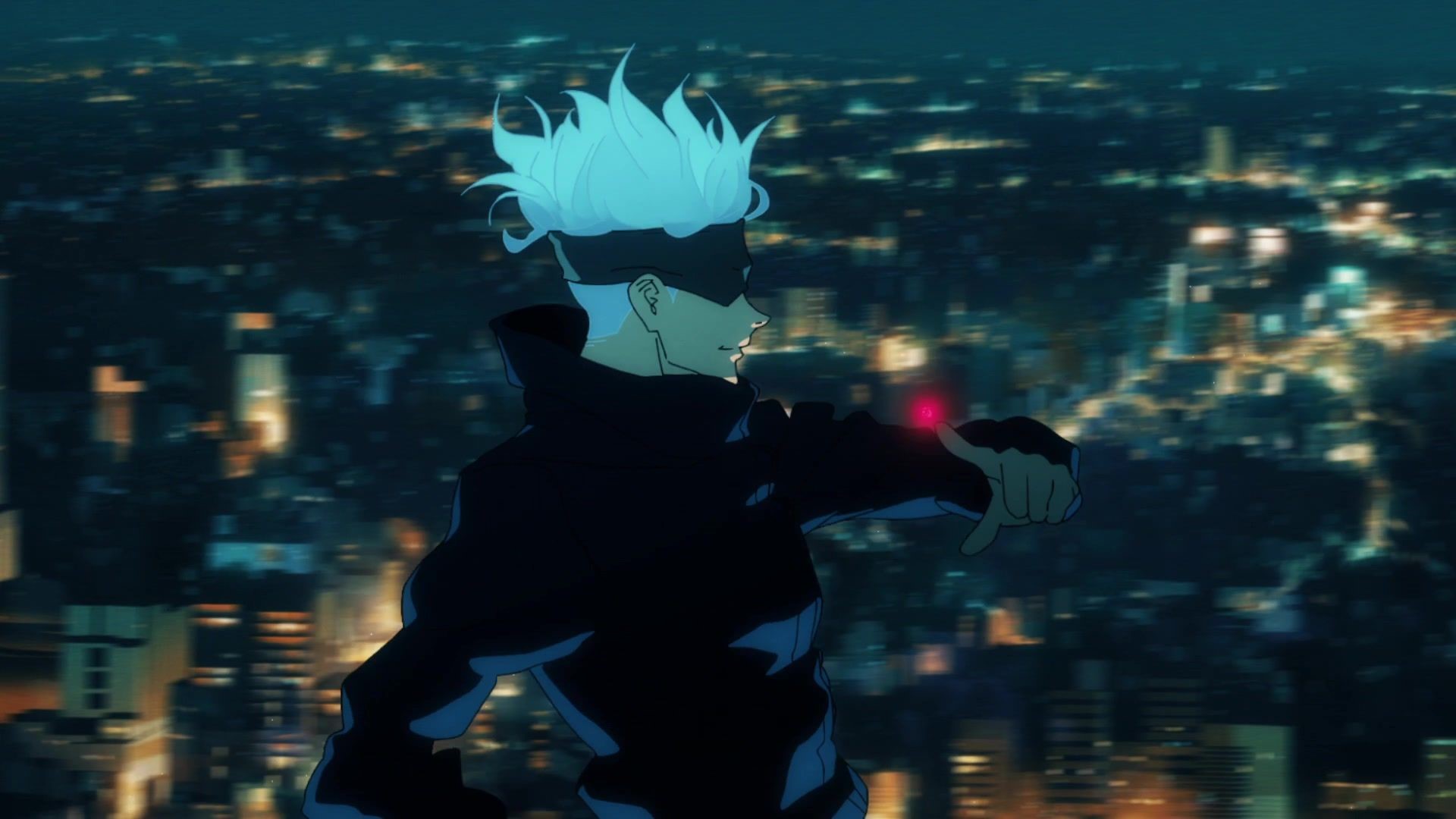 Satoru Gojo, Jujutsu Kaisen, città notte, 1920x1080 1080p, PC Desktop