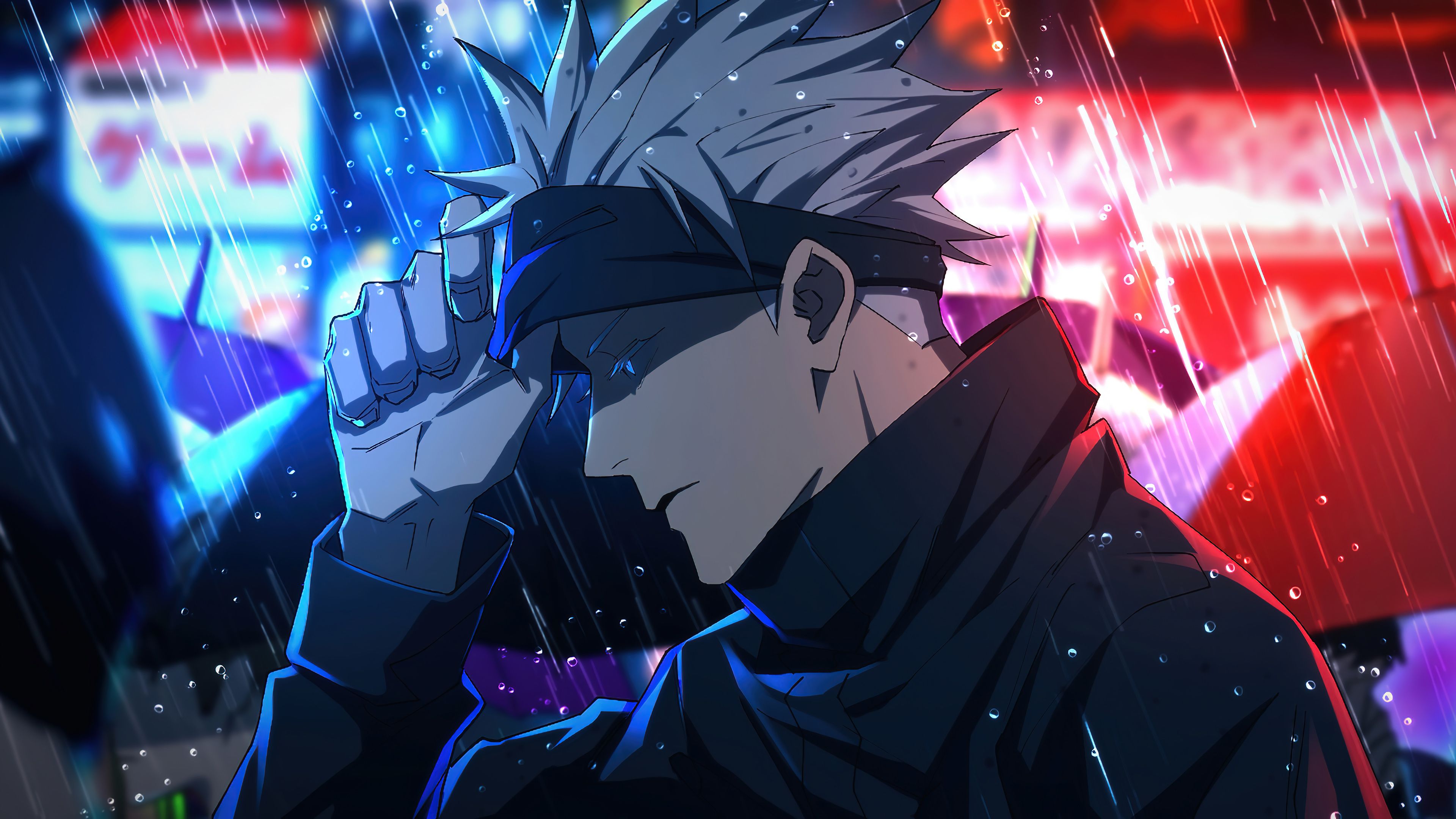 Gojo Satoru, Jujutsu Kaisen, anime, 3840x2160 4K, Desktop 4K