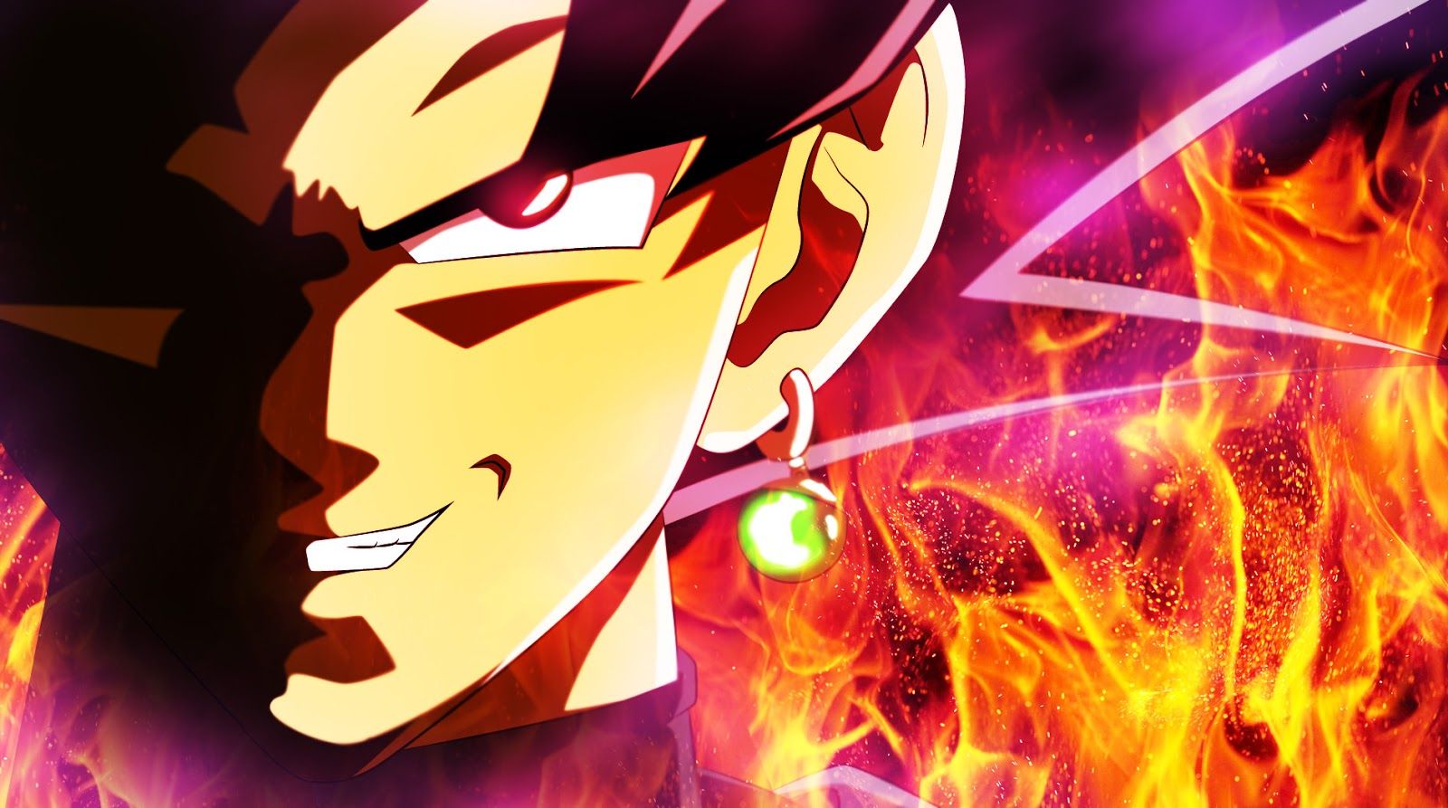 Goku Black tra le fiamme, 1600x893 HD Ready, PC Desktop