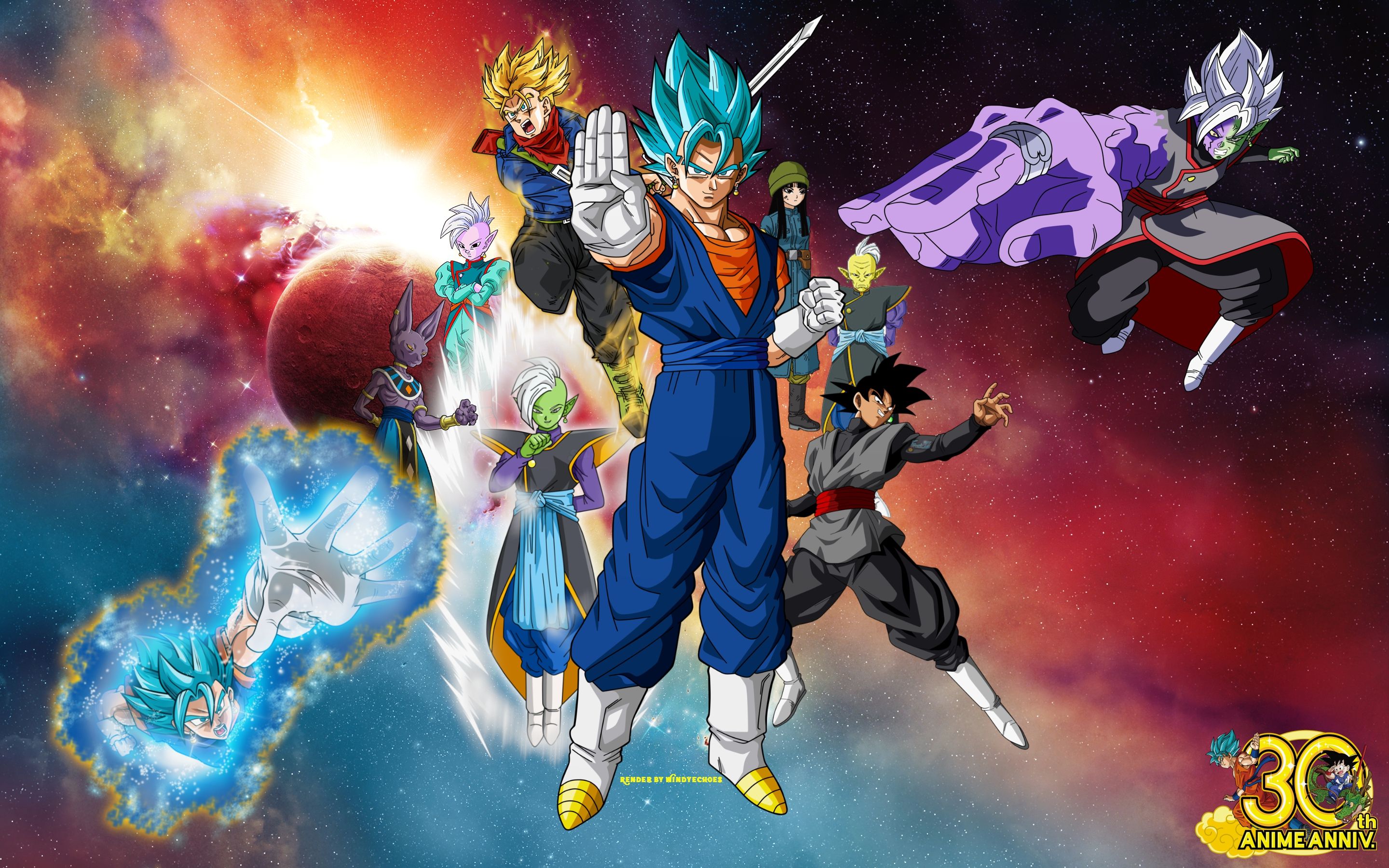 Dragon Ball Super personaggi spazio, anime di Akira Toriyama, 2880x1800 2K+, Desktop