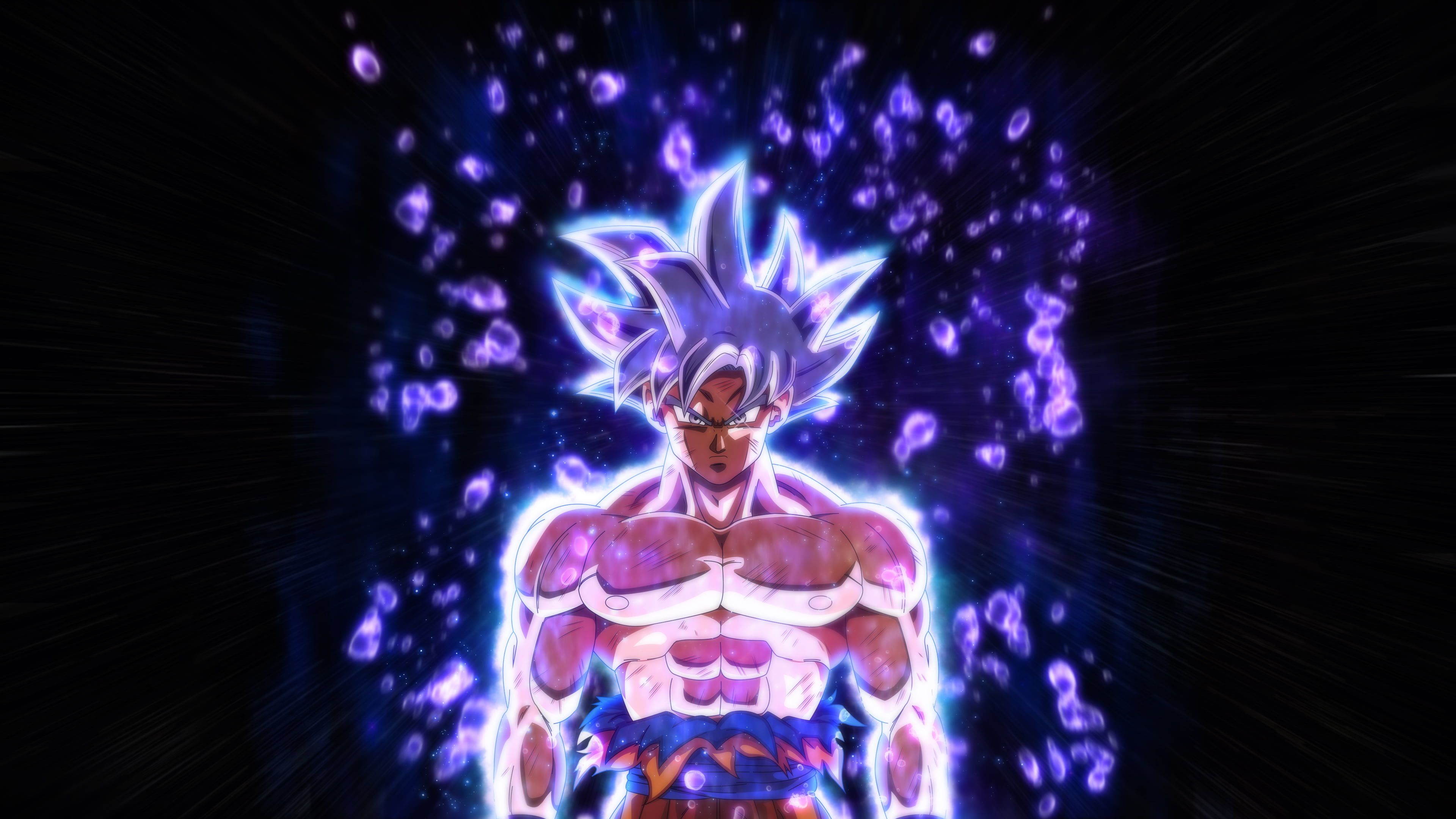 Goku Ultra Istinto aura viola, 3840x2160 UHD, Monitor 4K