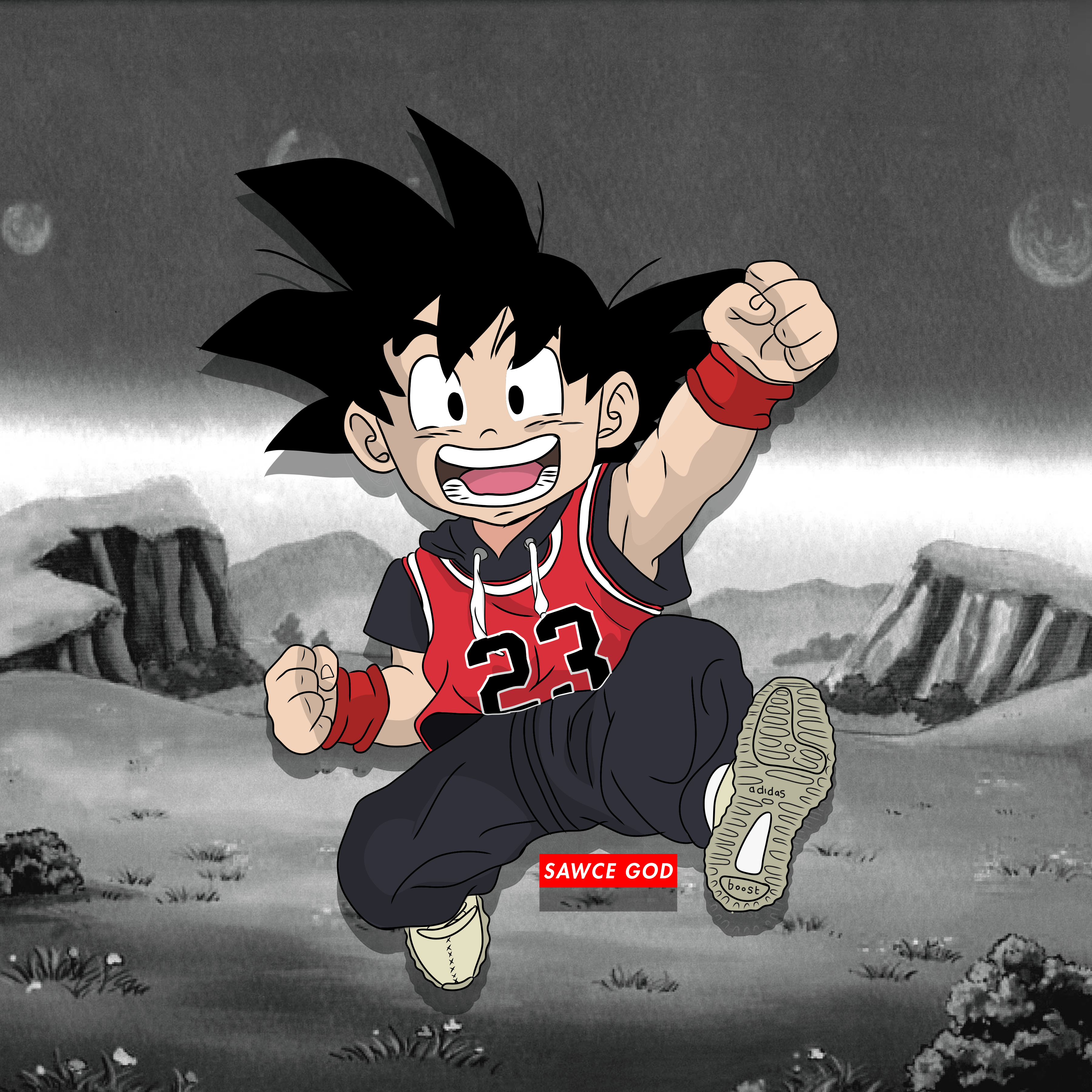 Goku Black Supreme sfondo rosso, 800x1280 Verticale, Telefono