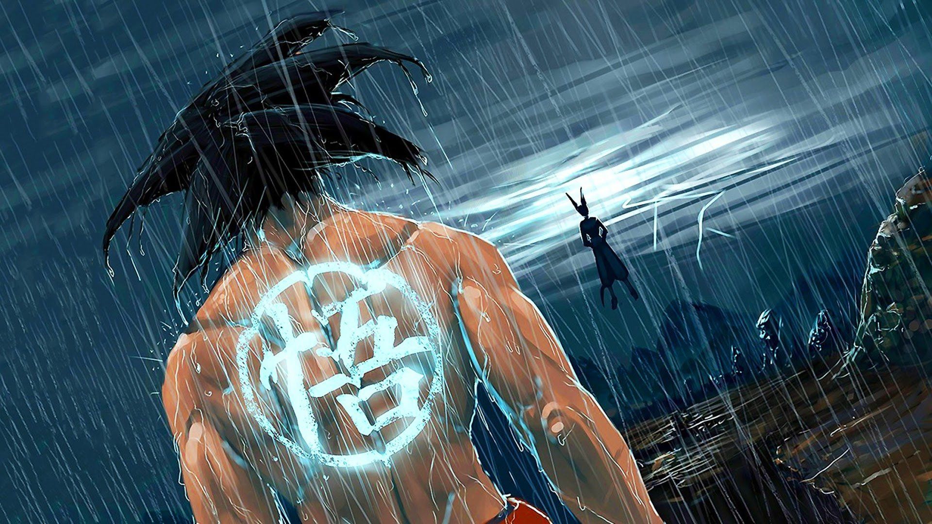 Goku sotto la pioggia, Saiyan, 1920x1080 Full HD, Laptop