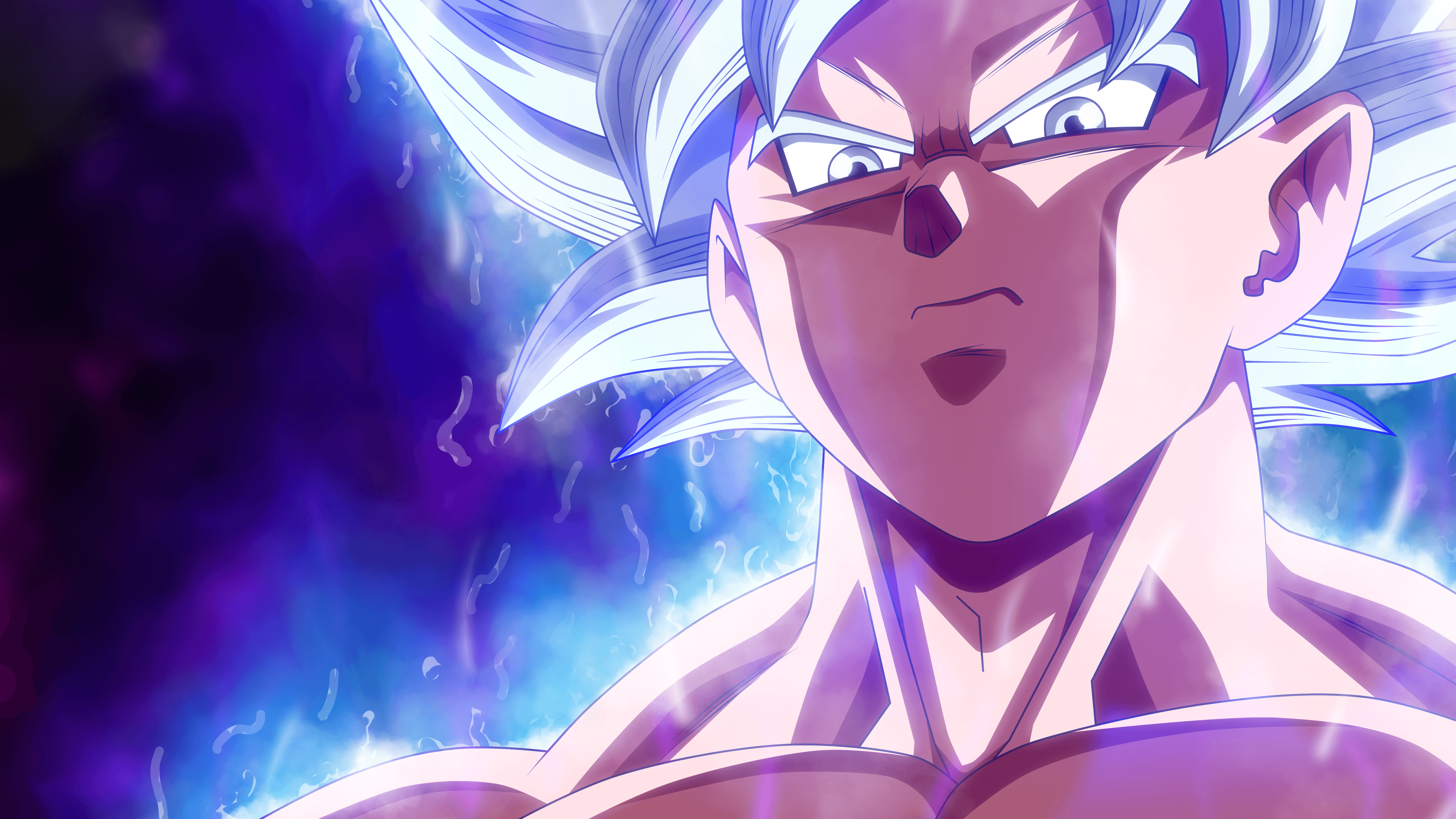 Goku Ultra Instinct capelli argento, 5760x3240 4K, Desktop 4K