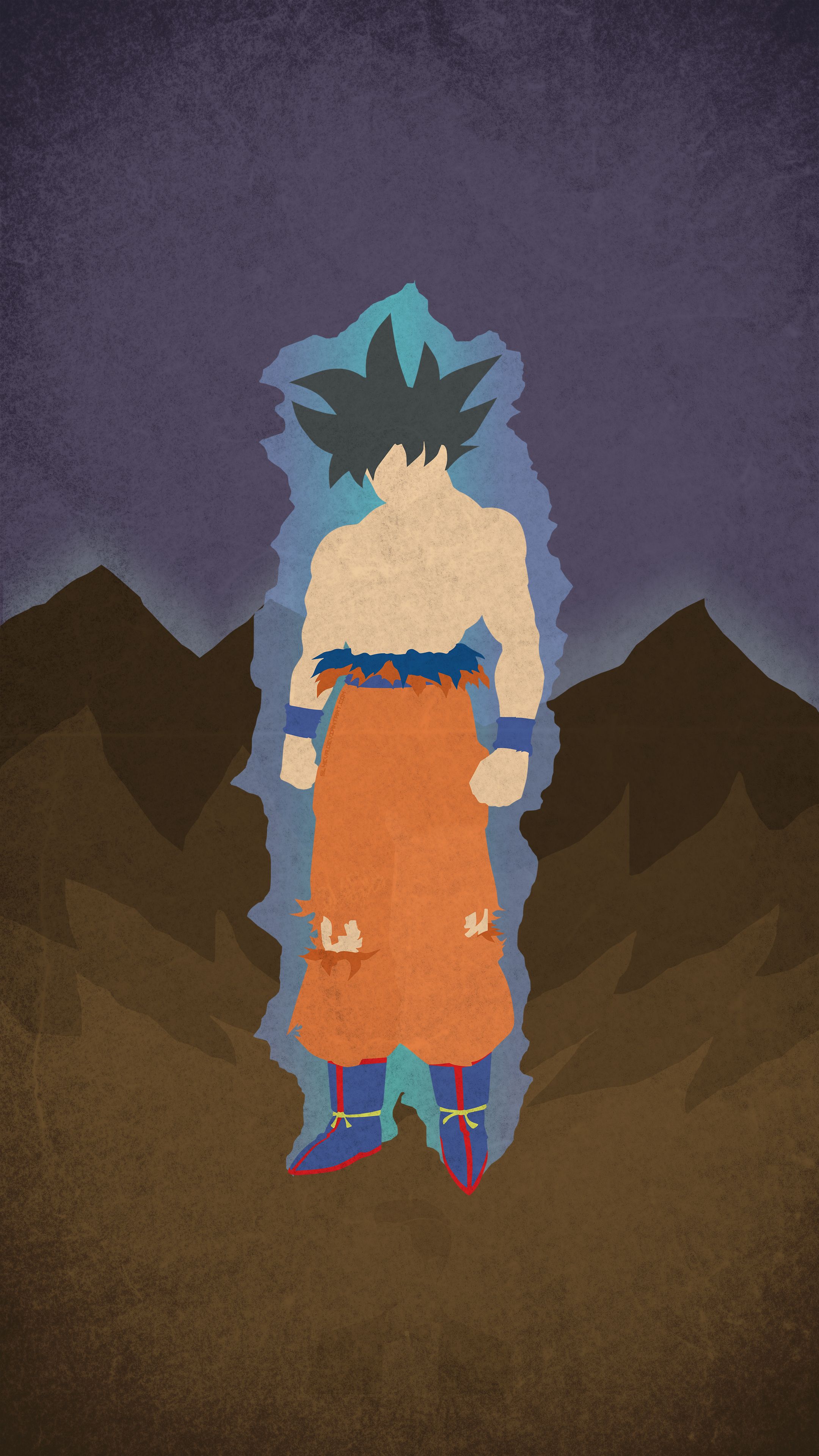 Goku Ultra Instinct minimalista, 2160x3840 Verticale, Mobile
