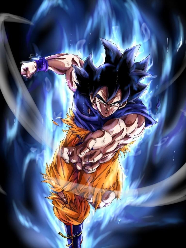 Goku Ultra Istinto, aura blu, 768x1024 Full HD Verticale, Smartphone