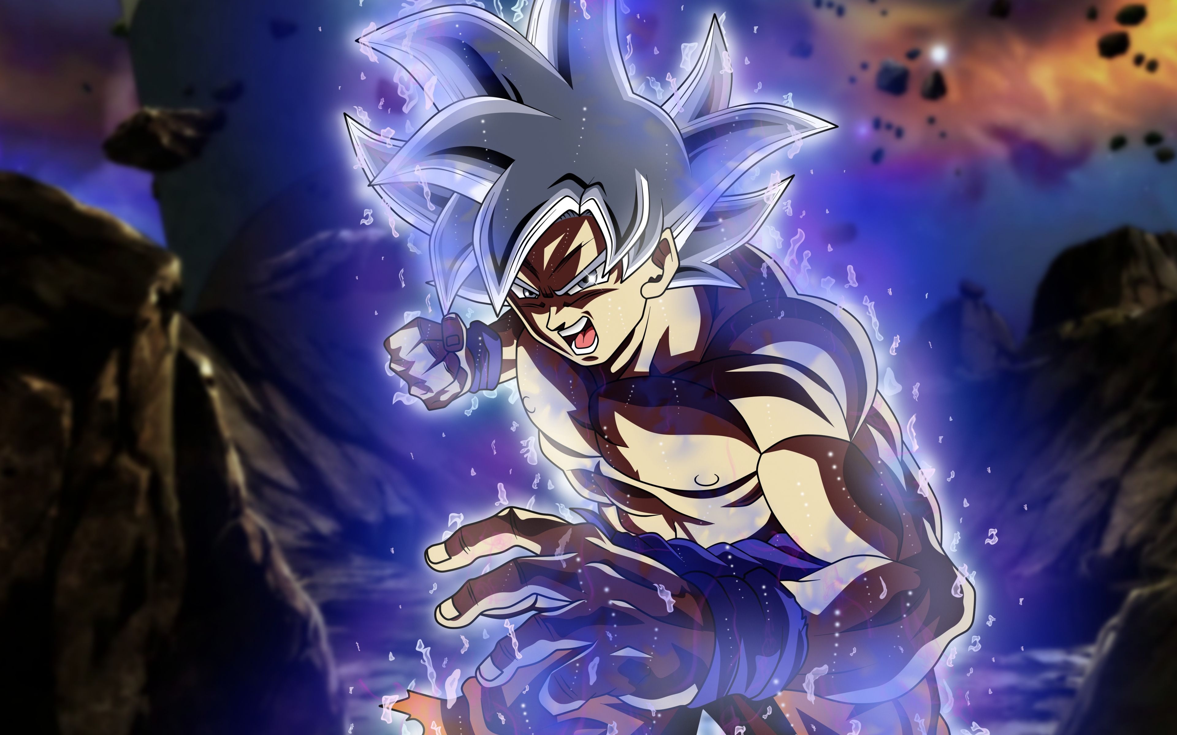 Goku Ultra Istinto capelli bianchi, 3840x2400 UHD, Monitor 4K
