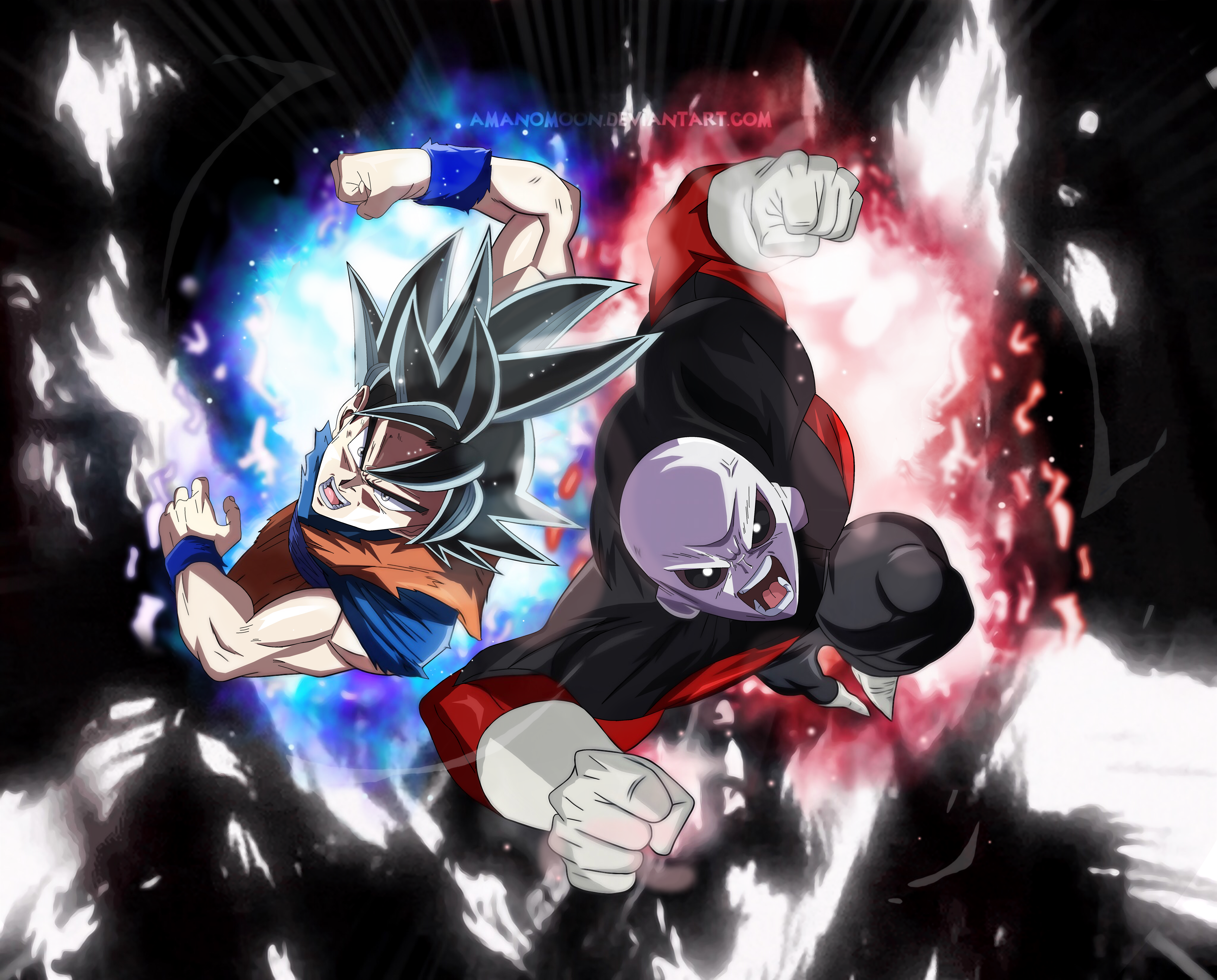 Goku vs Jiren, Dragon Ball Super, anime di Akira Toriyama, 8184x6592 4K Ultra HD, Monitor 4K