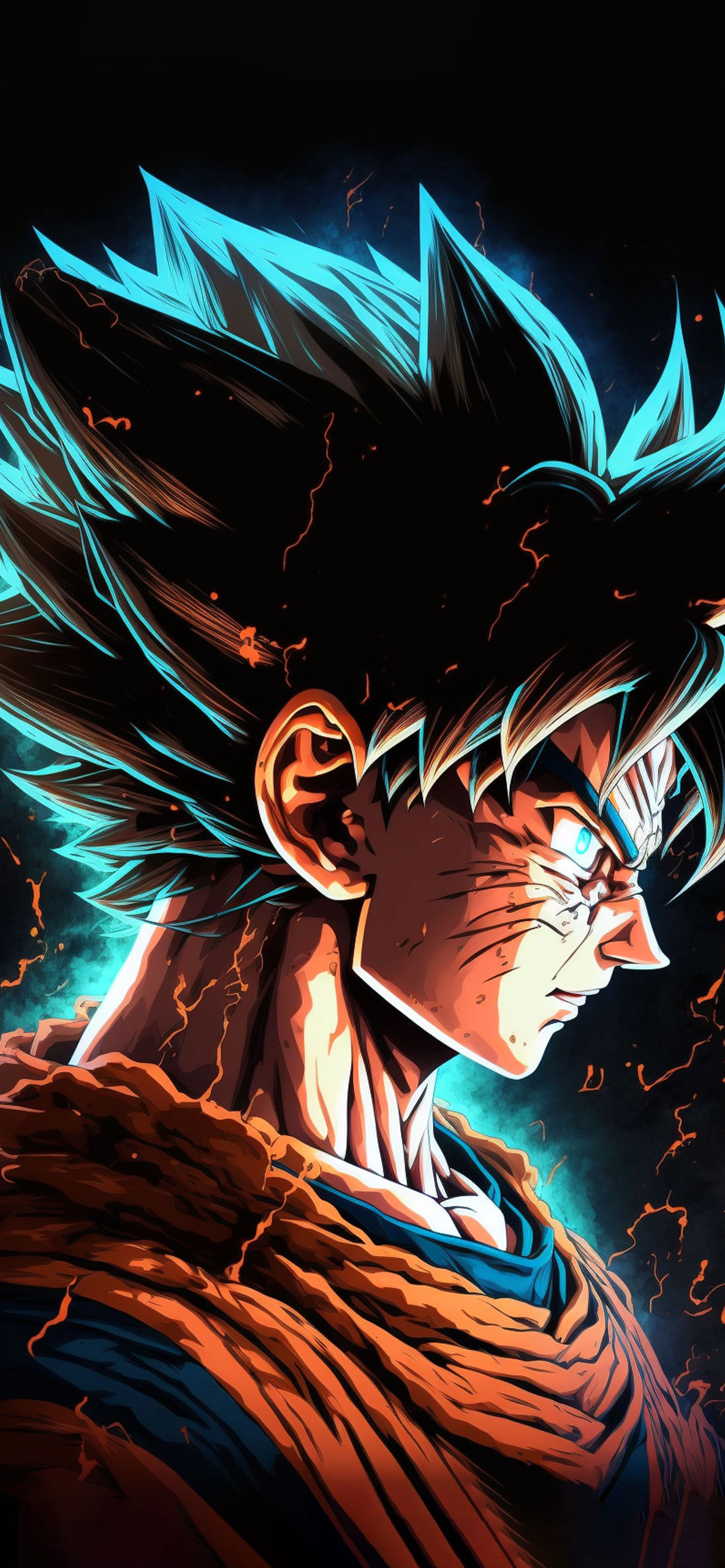 Goku Super Saiyan aura blu, Dragon Ball, 1183x2560 Full HD Verticale, Smartphone