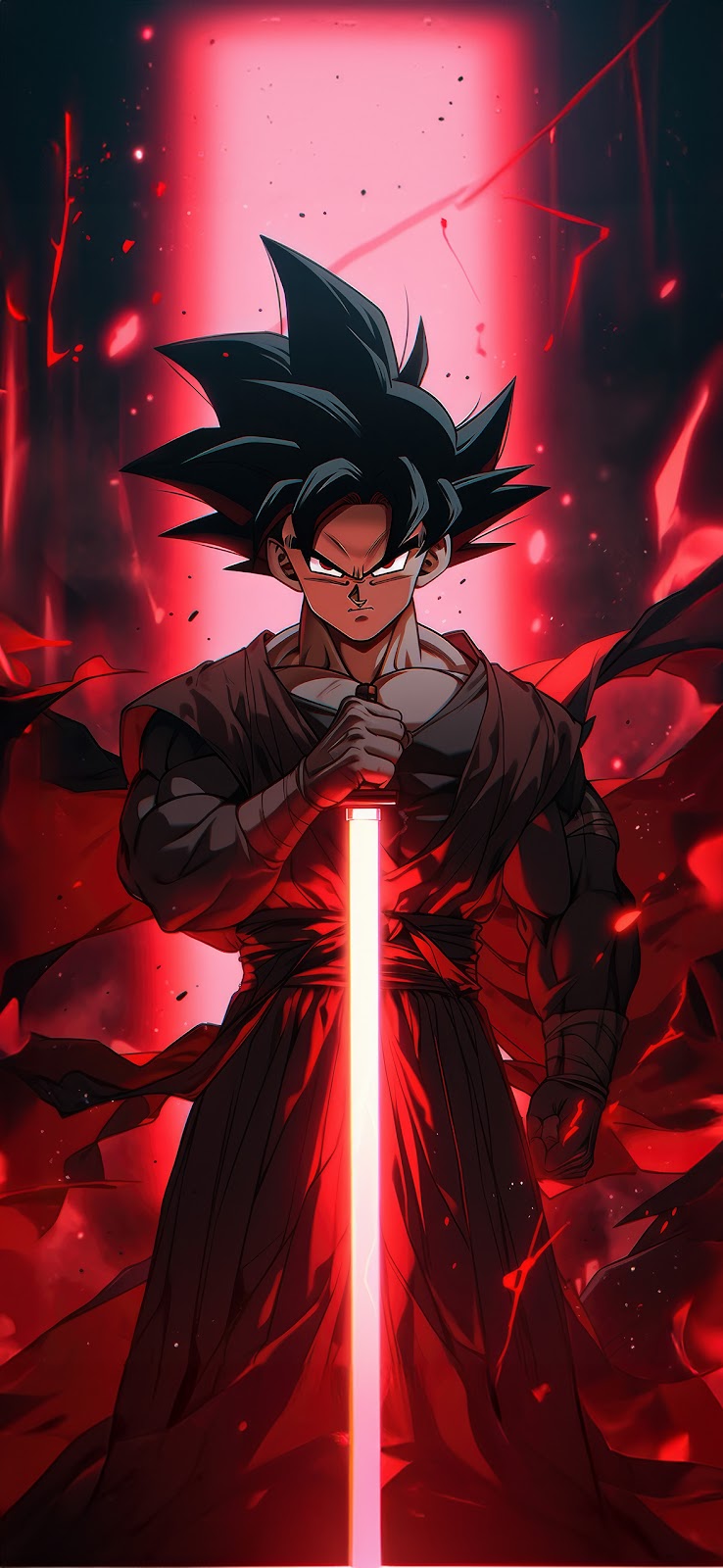 Goku spada rossa, 738x1600 Verticale, Telefono