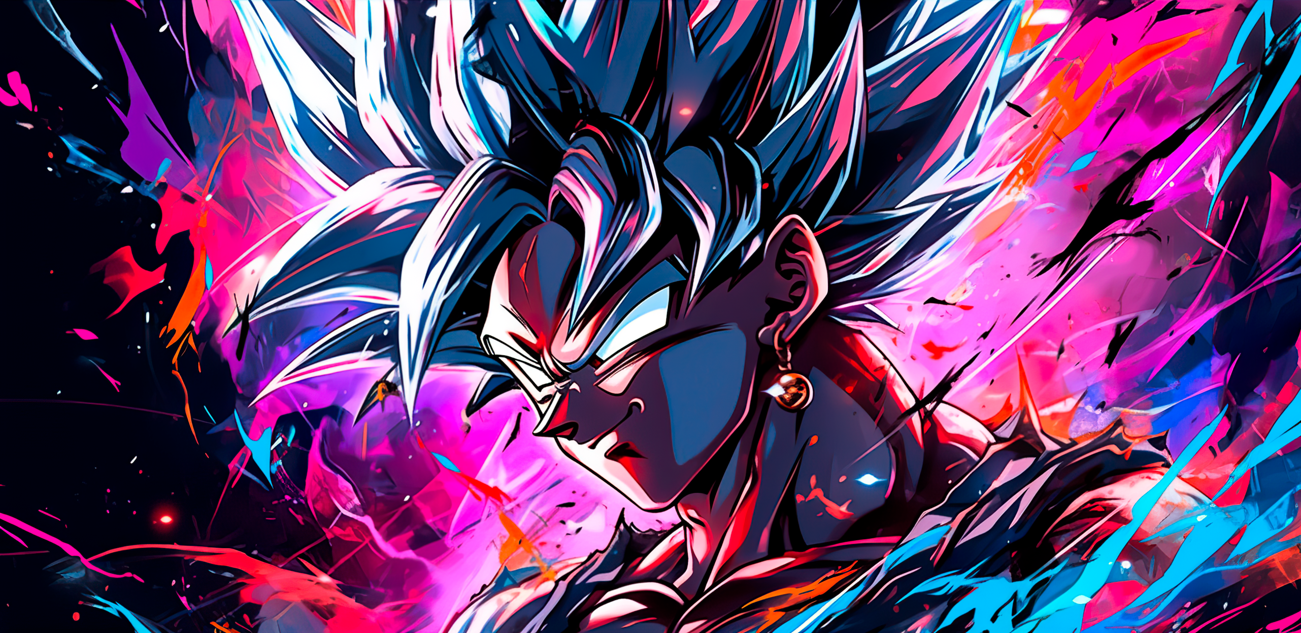 Goku capelli argento astratto, 2563x1247 QHD, Laptop