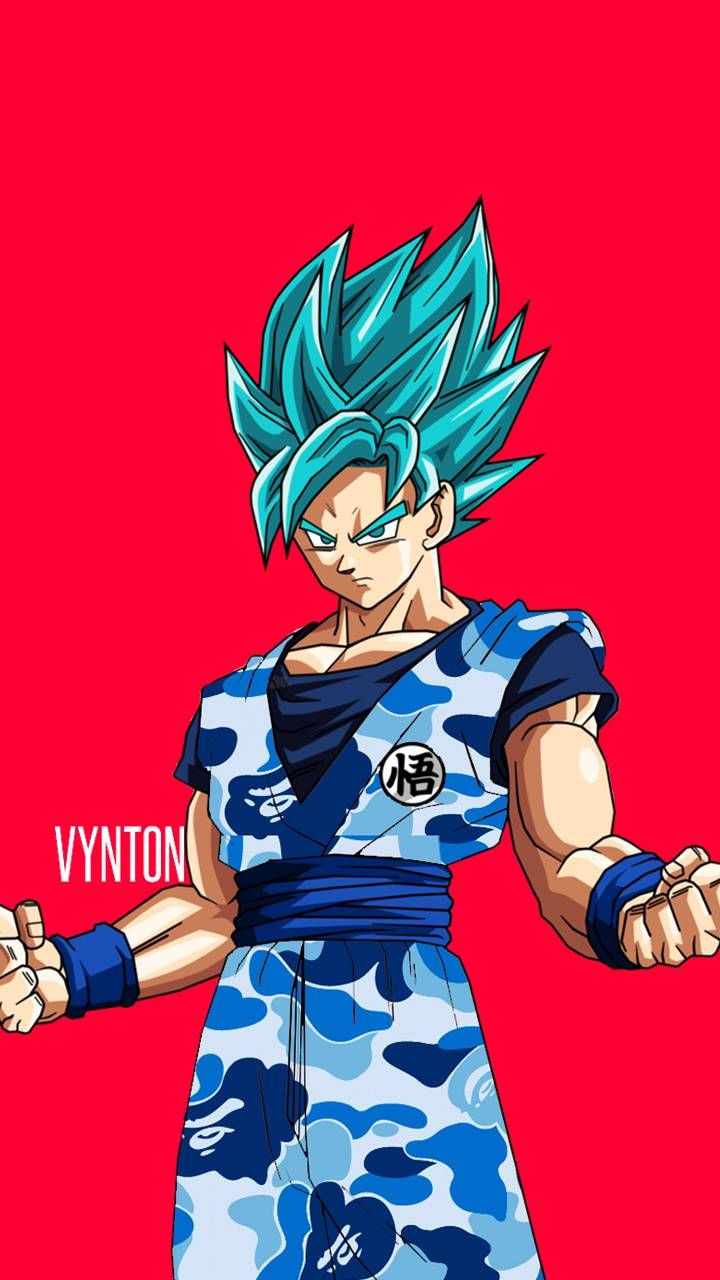 Goku Super Saiyan Blue sfondo rosso, 720x1280 Full HD Verticale, Smartphone