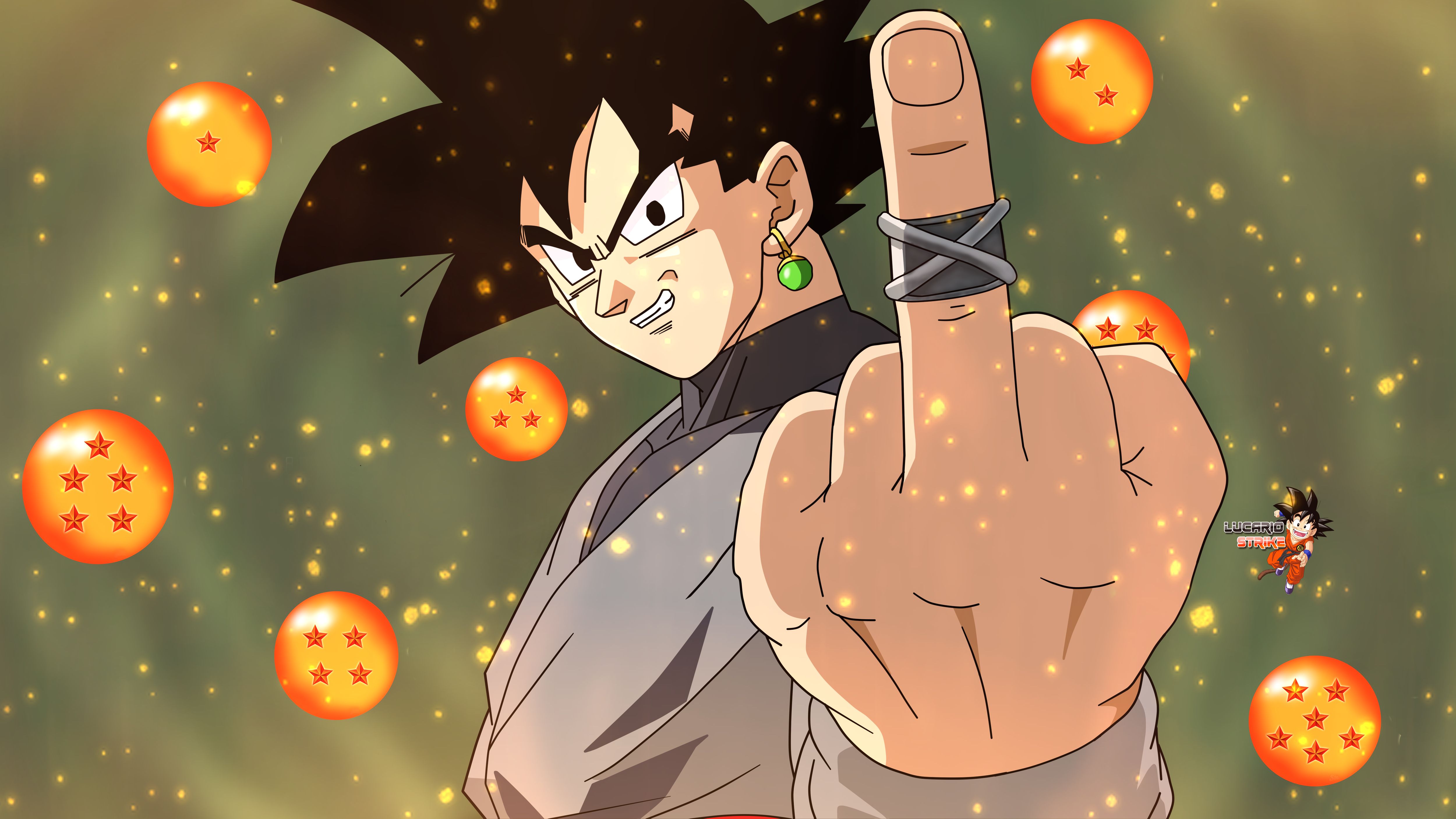Goku Black dito medio, 5000x2812 4K Ultra HD, Monitor 4K