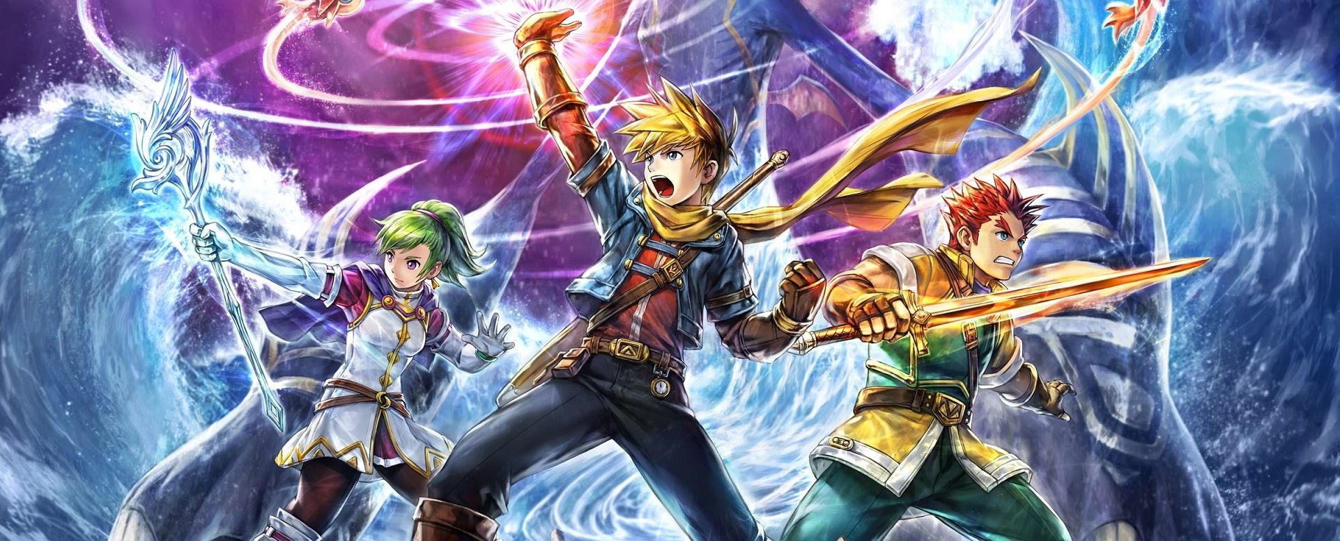 Golden Sun personaggi con spade magiche, 1923x777 Ultrawide, PC Desktop