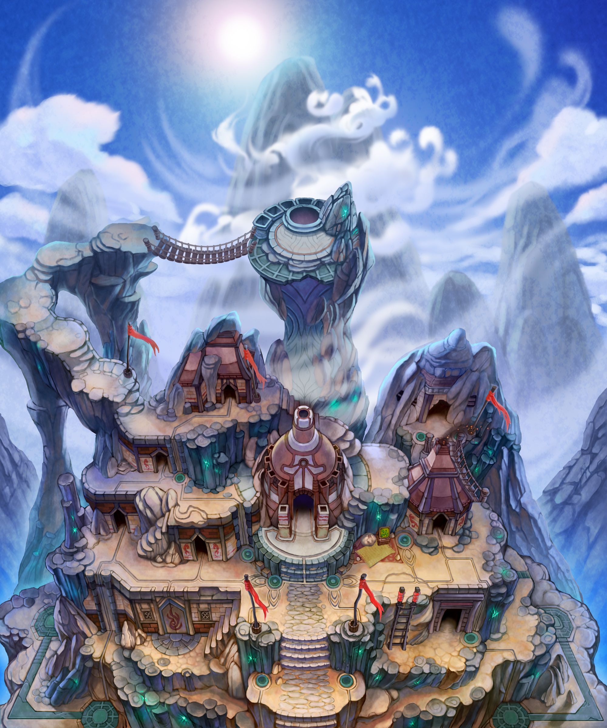 Golden Sun villaggio montano fantasy, 2000x2400 Verticale, Mobile