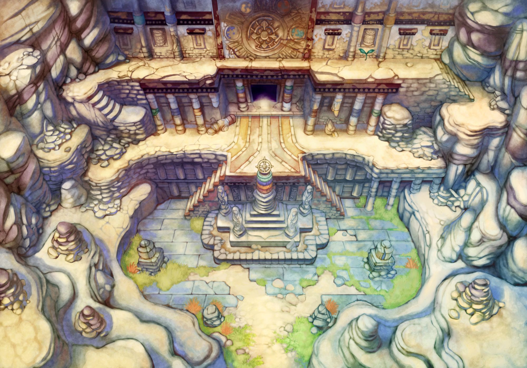 Golden Sun tempio antico, 2000x1400 2K, Desktop
