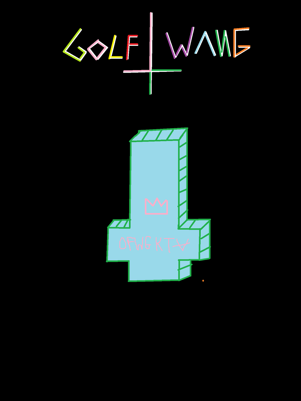 Logo Golf Wang croce verde, 1024x1362 Verticale, Telefono
