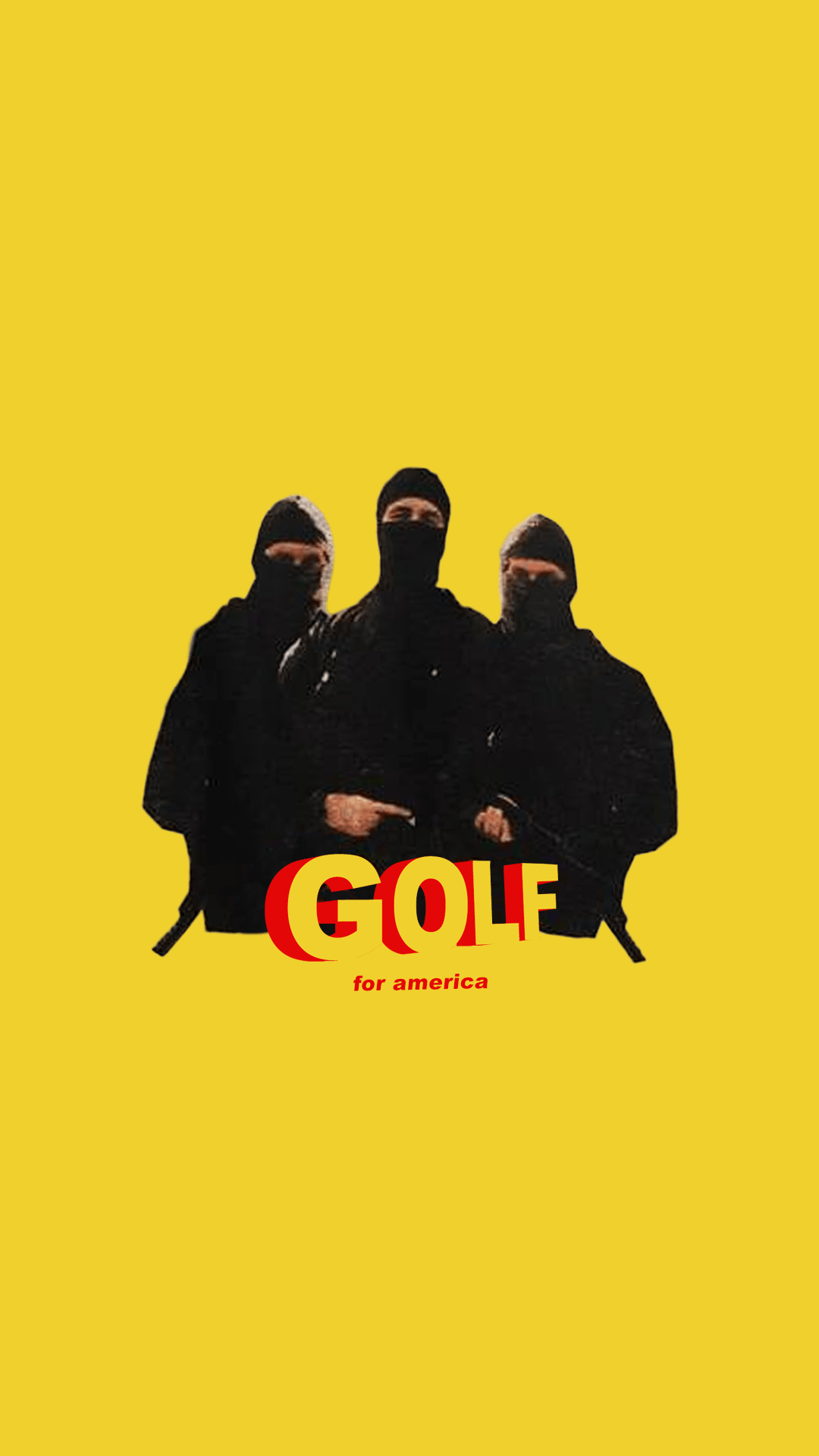 Golf Wang figure incappucciate sfondo giallo, 1080x1920 Full HD Verticale, iPhone