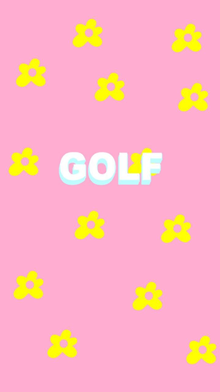 Scritta Golf fiori gialli rosa, 720x1280 Full HD Verticale, iPhone
