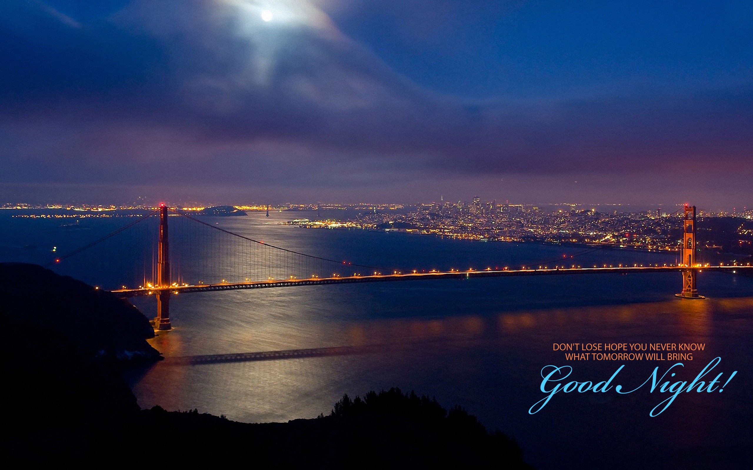 Golden Gate Bridge di notte, 2560x1600 WQXGA, Desktop