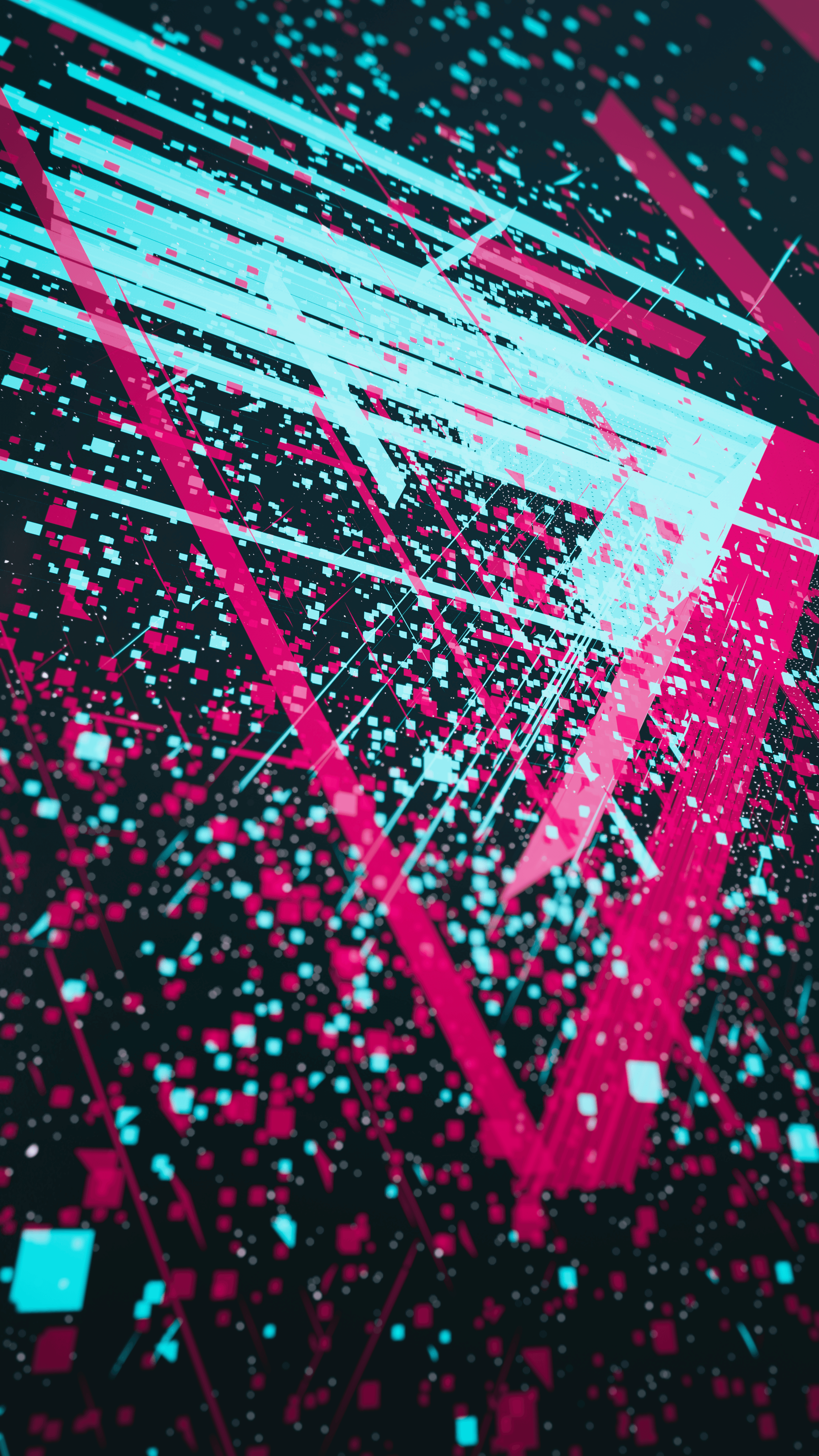 Sfondo astratto rosa e ciano, 2160x3840 Verticale, Mobile