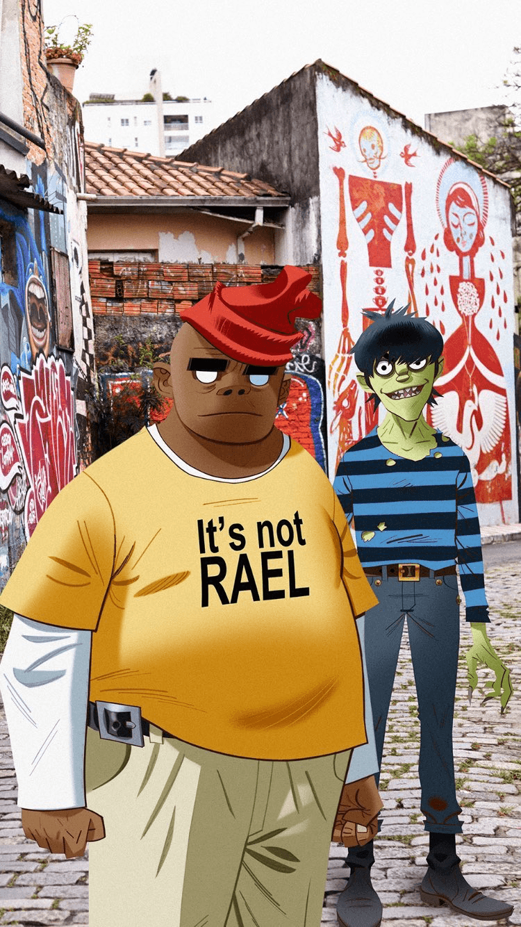 Collage personaggi Gorillaz, 693x1153 Verticale, iPhone Pro Max