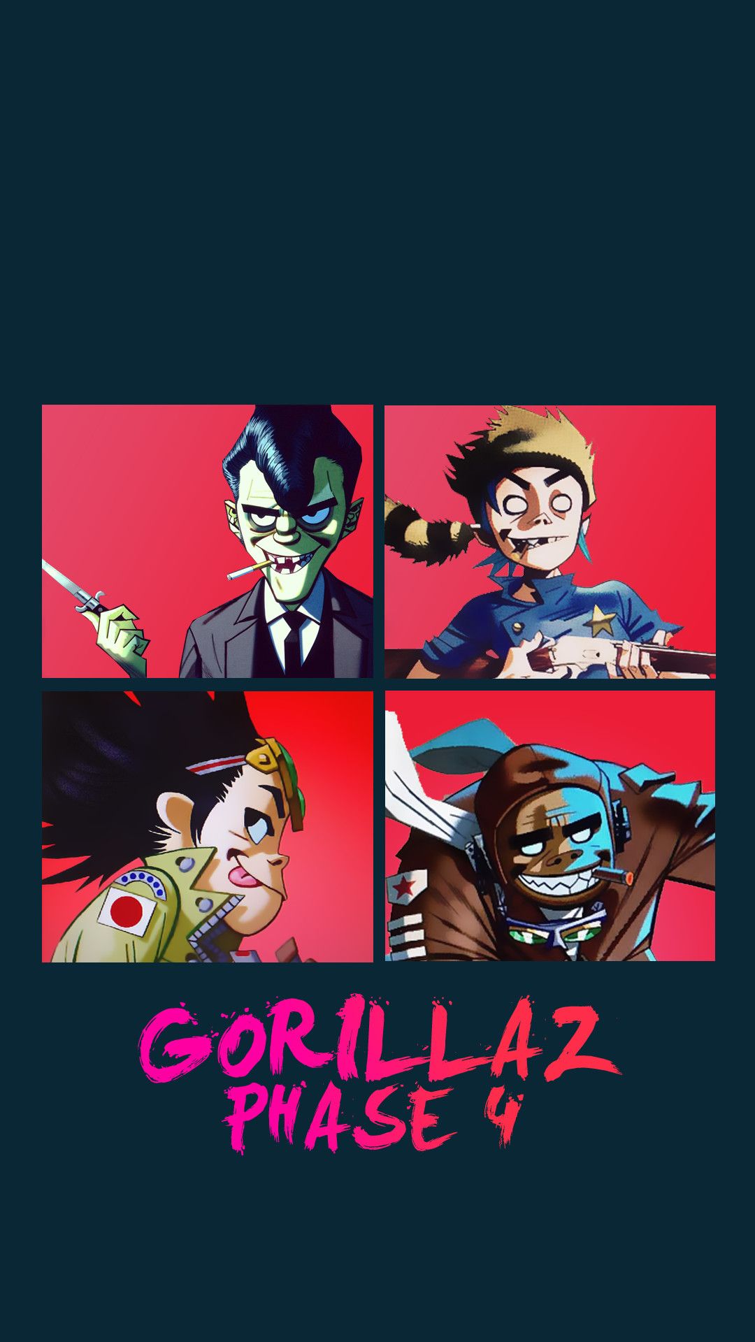 Gorillaz Phase 4 personaggi, 1080x1920 Full HD Verticale, iPhone